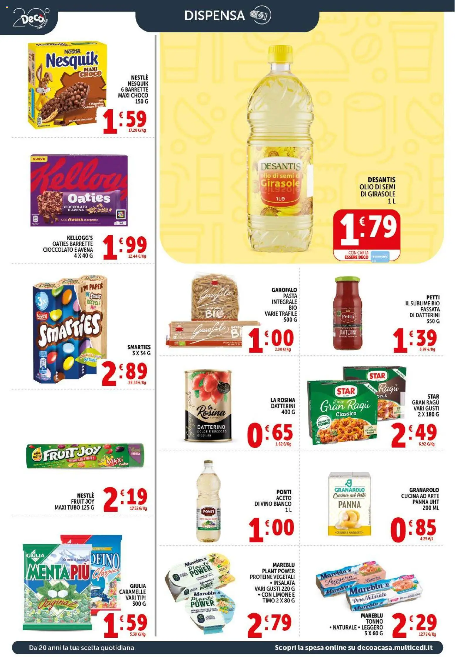 Volantino Decò del 29.05.2026 | Pagina: 14 | Prodotti: Panna, Olio, Tubo, Pasta