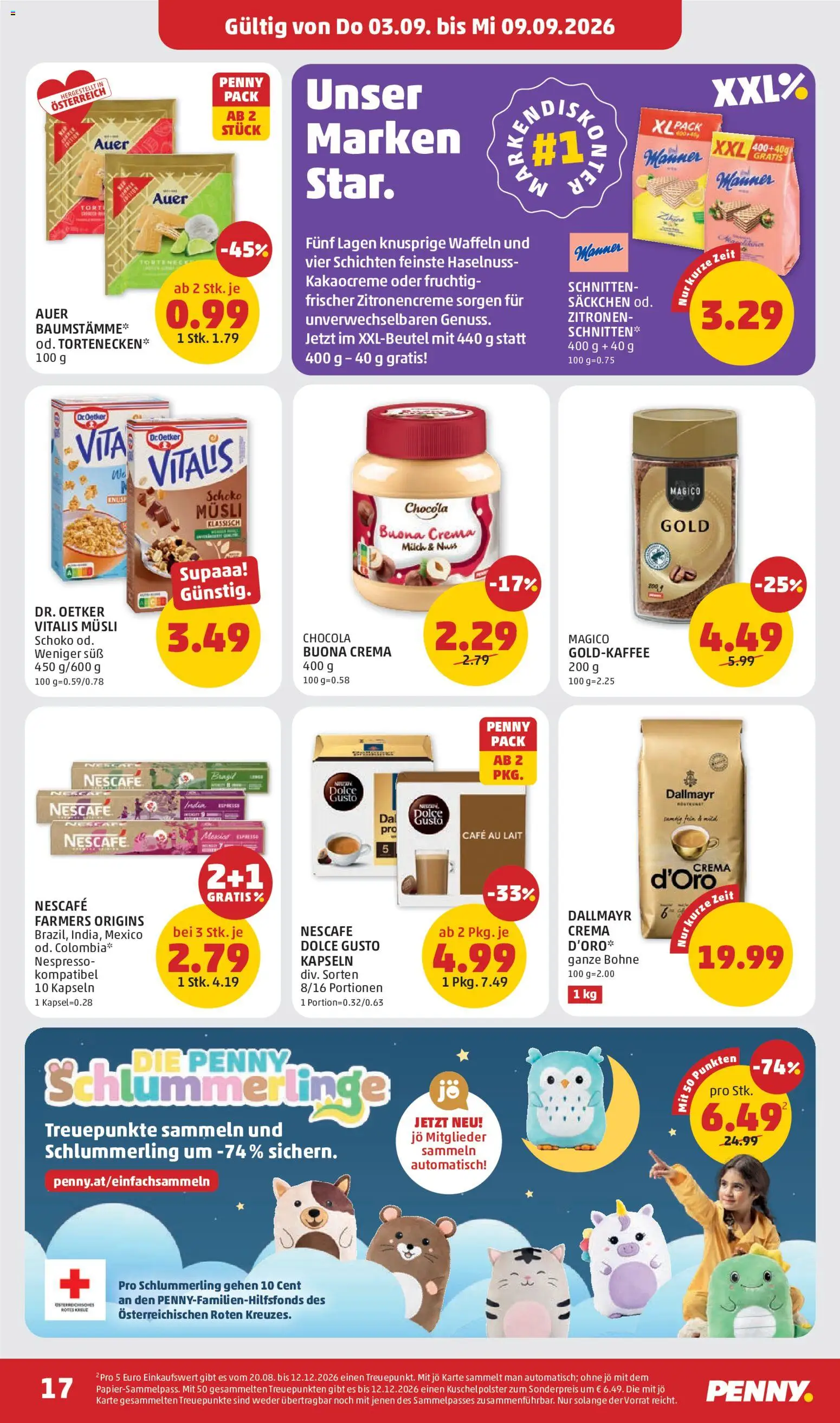 Penny Markt Flugblatt gültig ab 03.09.2026 | Seite: 17 | Produkte: Waffeln, Bohne