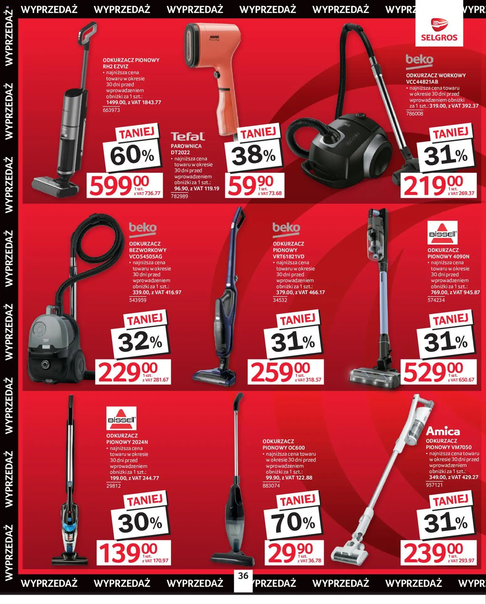 Selgros cash&carry gazetka - Oferta przemysłowa od 02.06.2026 | Strona: 39 | Produkty: Odkurzacz, Odkurzacz pionowy, Parownica