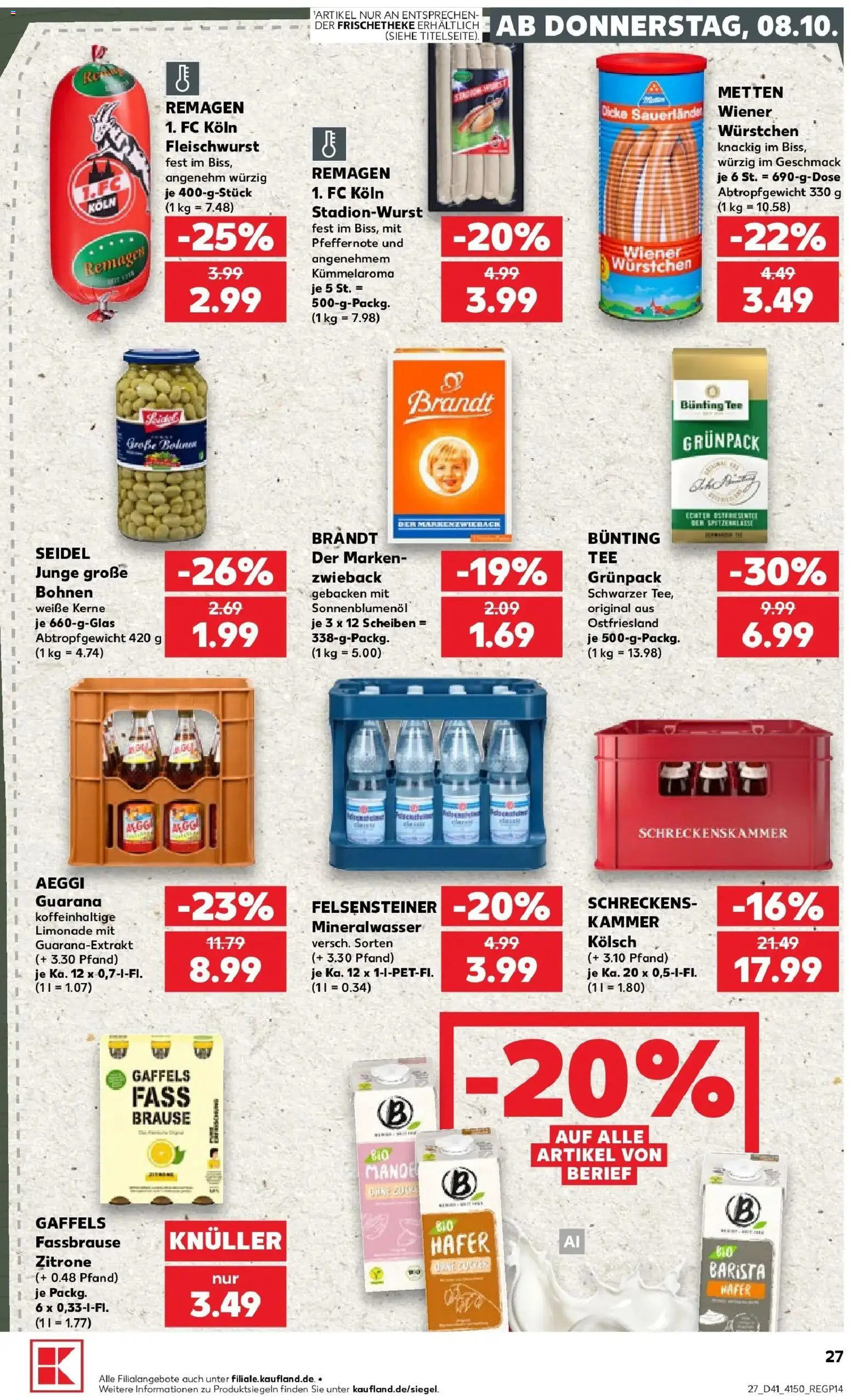 Prospekt Kaufland ab 05.10.2026 » Angebote Online zum Blättern | Seite: 37 | Produkte: Mineralwasser, Zitrone, Fassbrause, Tee