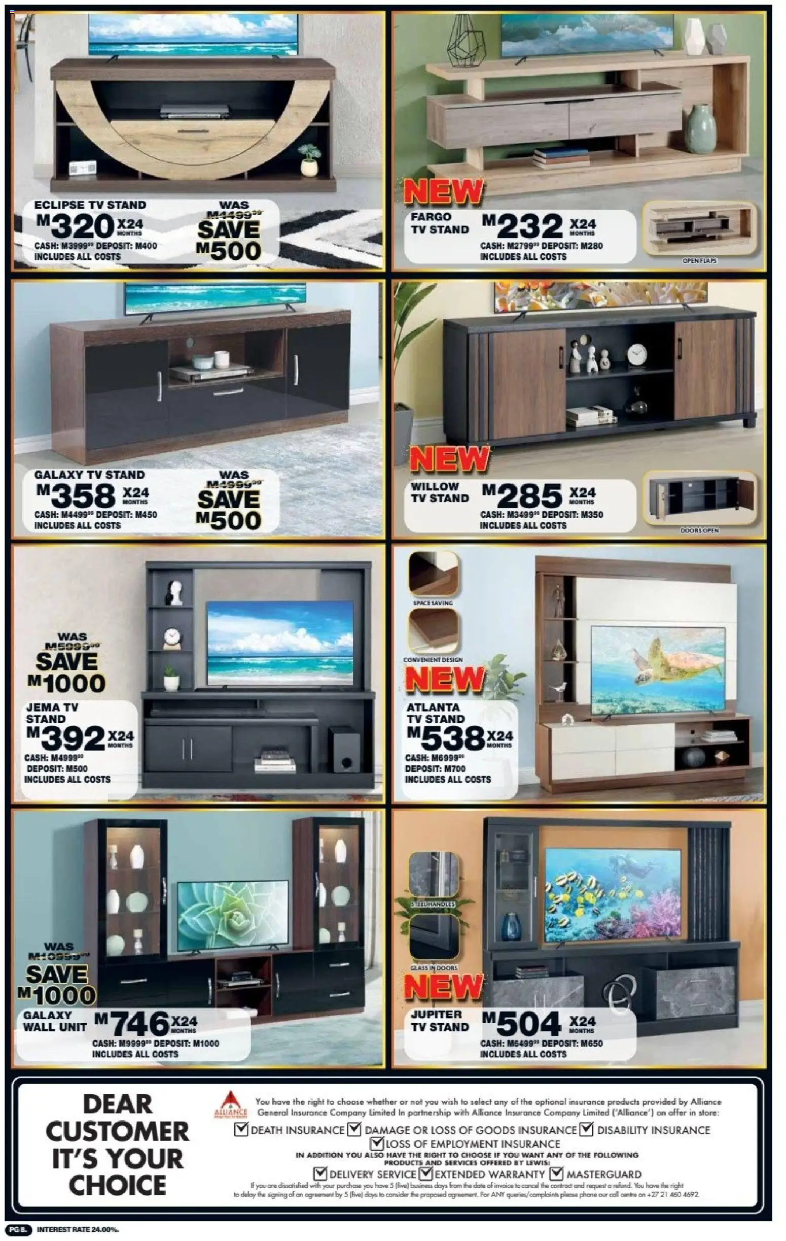 New Lewis Stores catalogue – valid from 10/08/2026 | Page: 8 | Products: Phone, TV, Wall unit