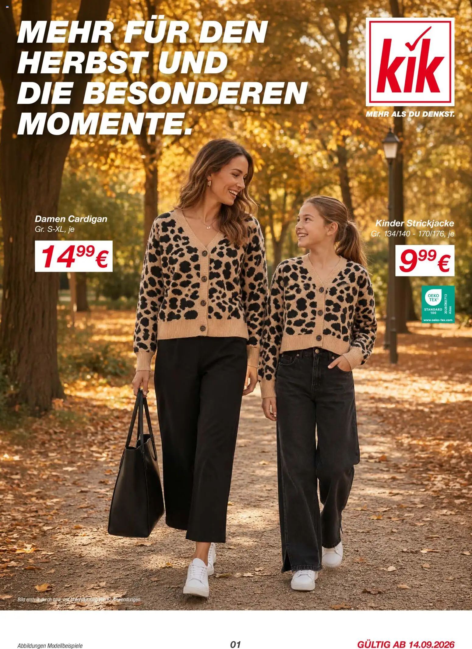 Kik Prospekt – gültig ab 14.09.2026 | Seite: 1 | Produkte: Cardigan, Strickjacke