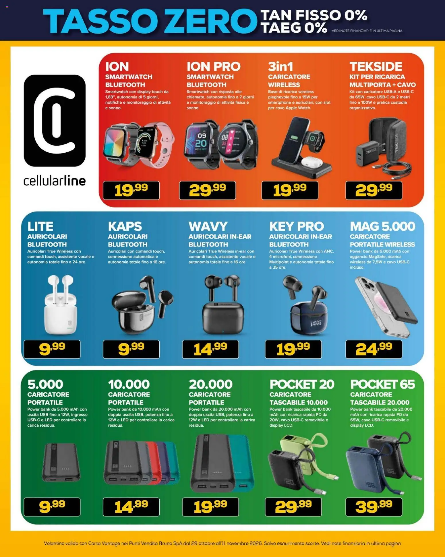 Volantino BRUNO del 29/10/2026 | Pagina: 14 | Prodotti: Power bank, Smartphone, Cavo, USB