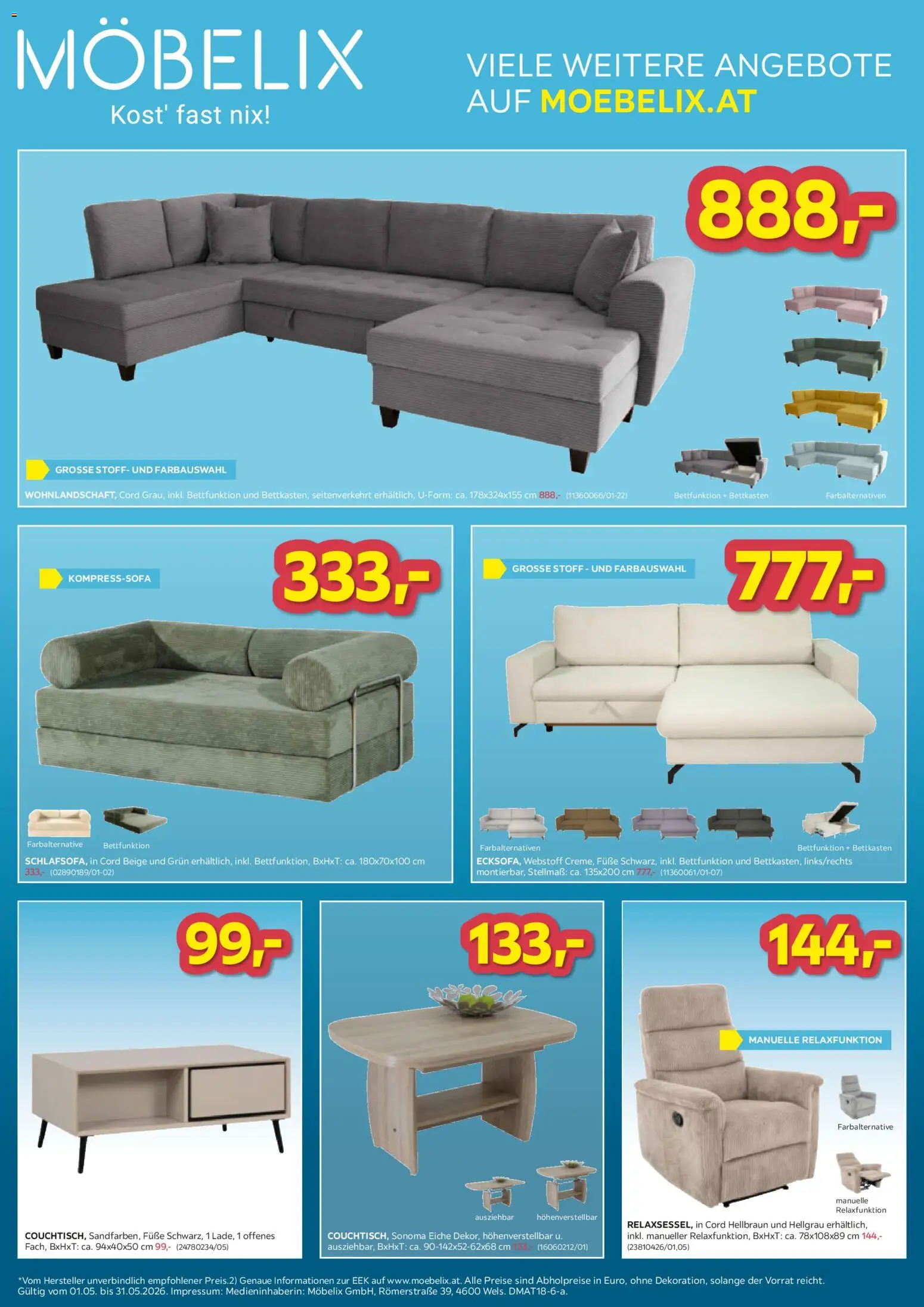 Möbelix - Die Besten Online Deals gültig ab 01.05.2026 | Seite: 4