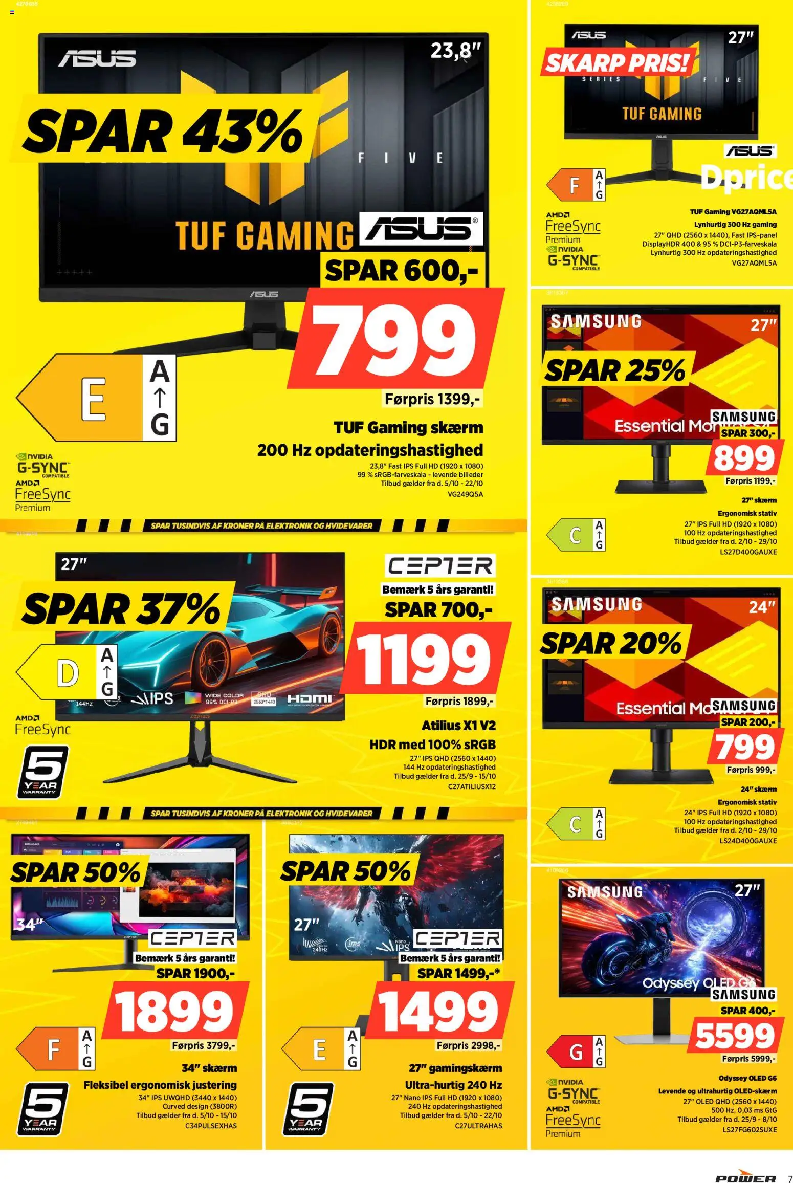 Power tilbudsavis – gyldig fra 02/10/2026 | Side: 7 | Produkter: Skærm, Gaming Skærm