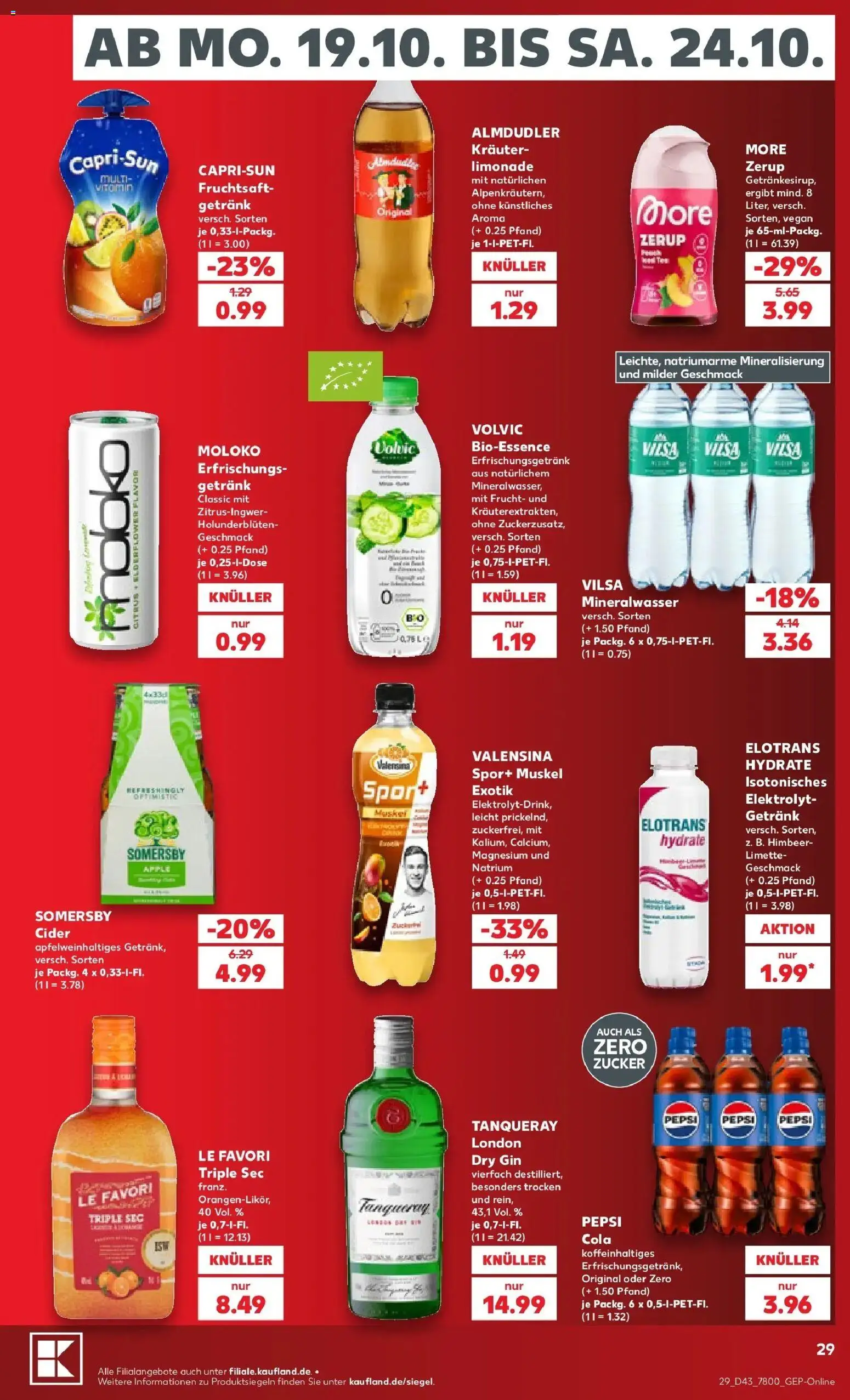 Kaufland - Kaufland: Wochenangebote von 19.10.2026 - Aktuelle Angebote | Seite: 33 | Produkte: Zucker, Mineralwasser, Apple, Pepsi