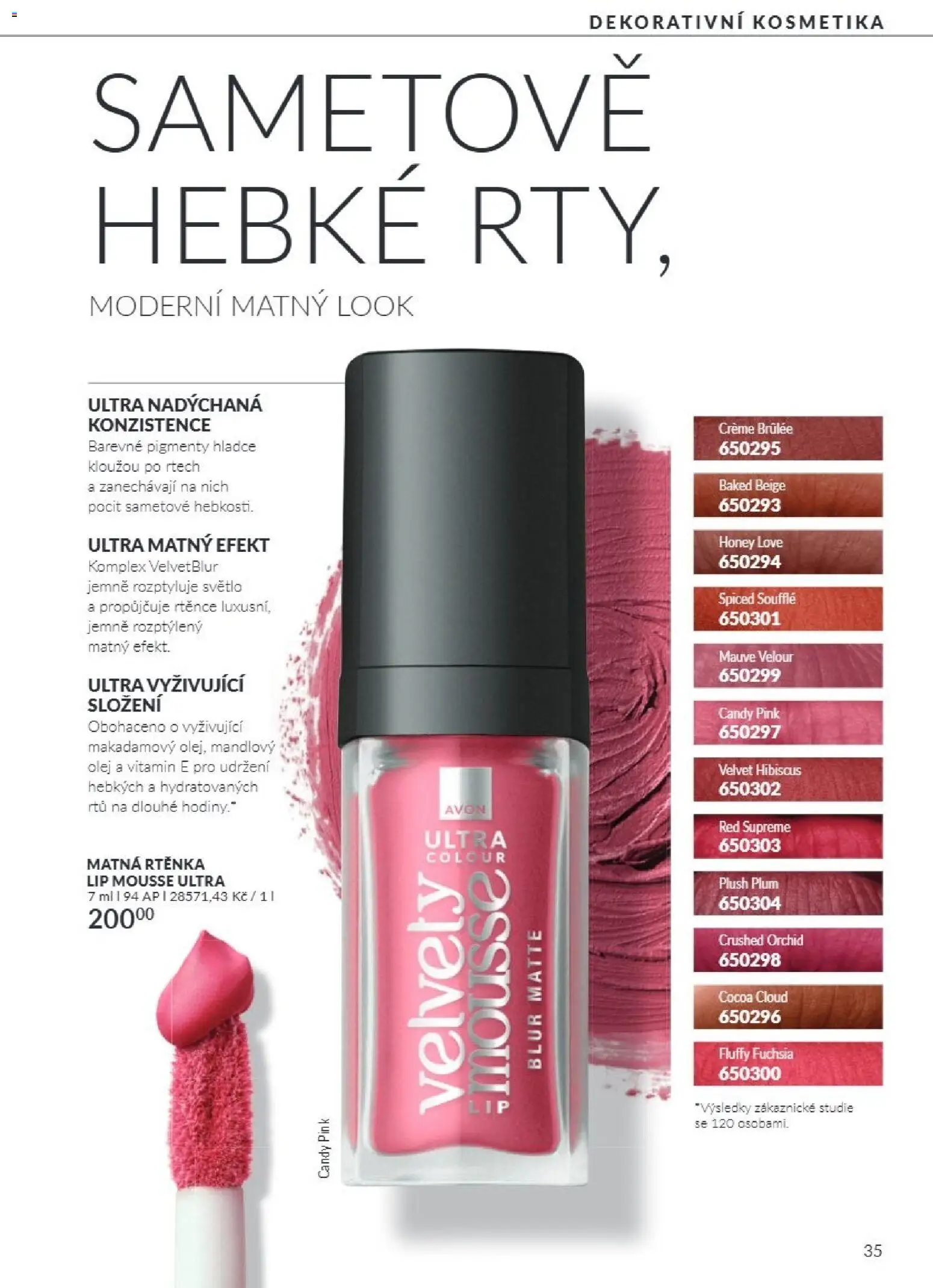 Avon Katalog 10/2026 od 01.10.2026 | Strana: 35 | Produkty: Olej, Velvet, Crème brûlée, Rtěnka