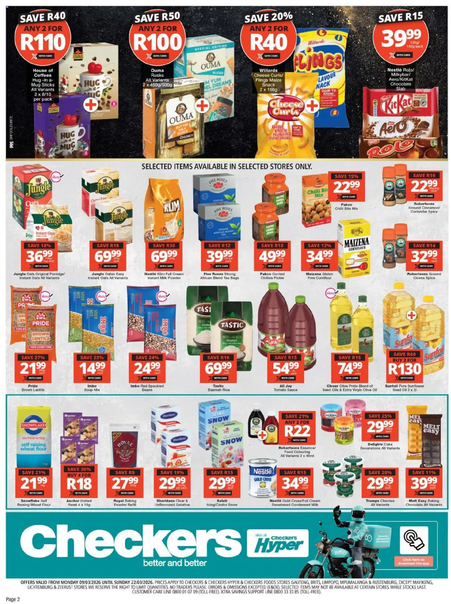 New Checkers catalogue – valid from 09.03.2026 | Page: 2 | Products: Cake, Cherries, Mug, Tomato sauce