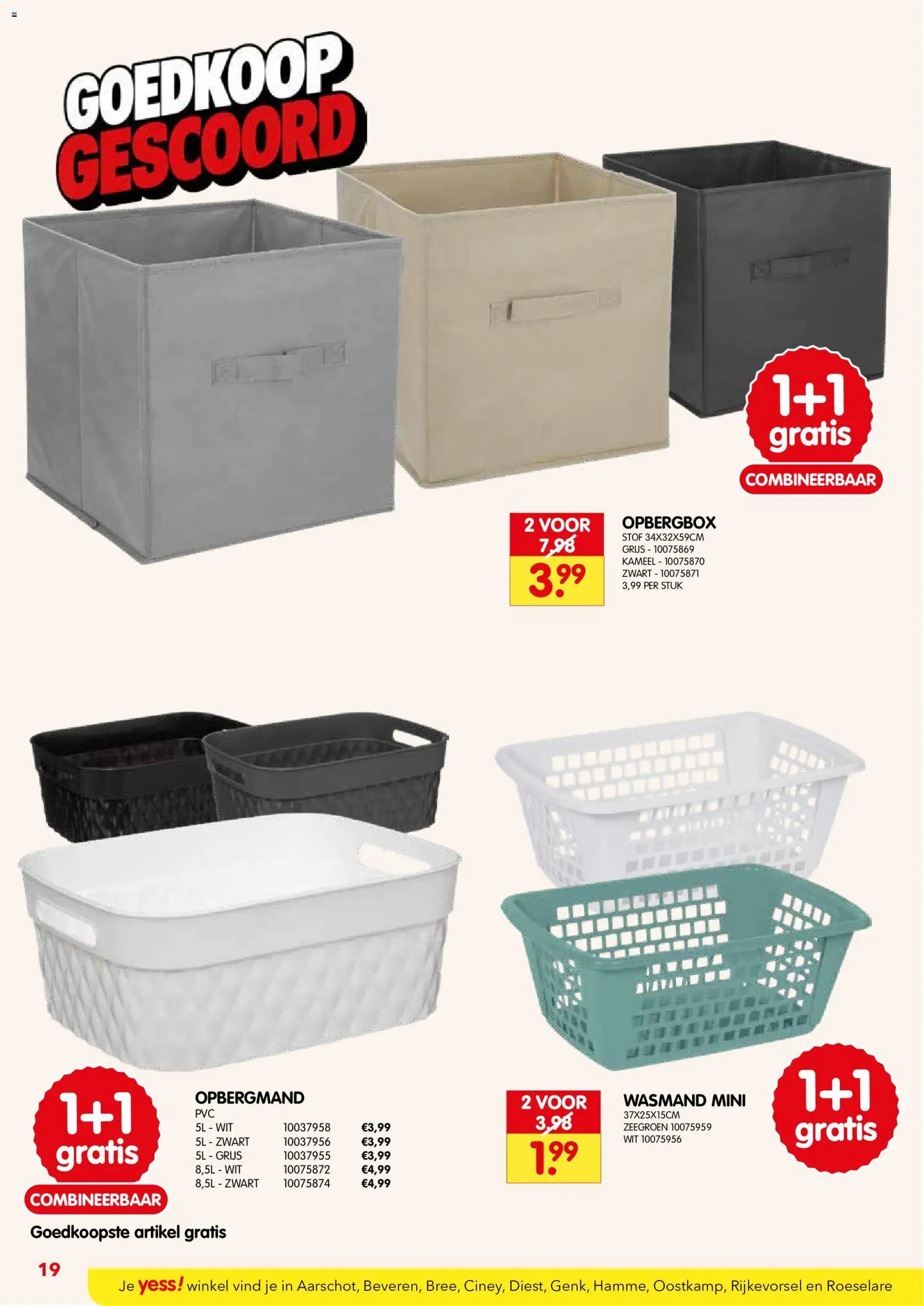 {H1} | Pagina: 19 | Producten: Wasmand, Opbergbox