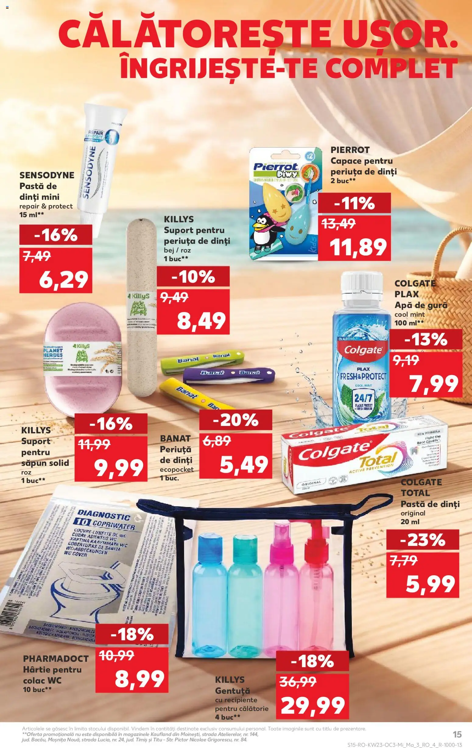 Noul catalog Kaufland – valabil de la 03.06.2026 | Pagină: 15 | Produse: Săpun solid, Pastă de dinți, Periuță de dinți, Apă de gură