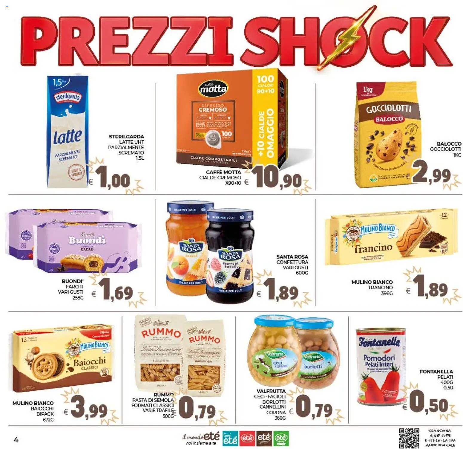 Volantino Eté del 02/10/2026 | Pagina: 4 | Prodotti: Rummo, Latte, Semola, Cialde