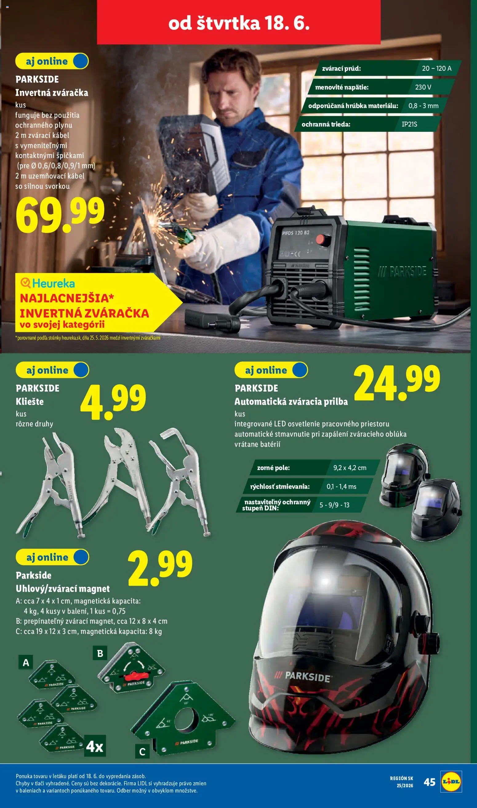 Nové Lidl akcie – leták je platný od 15.06.2026 | Strana: 87 | Produkty: Led osvetlenie, Osvetlenie, Zváračka, Parkside