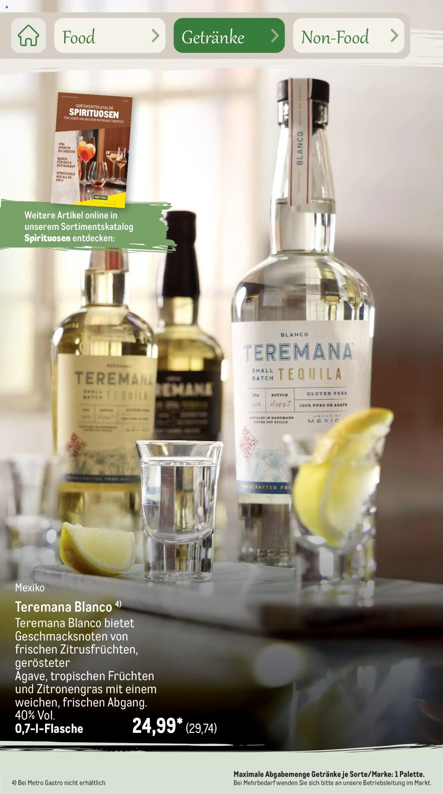 Metro Saisonkatalog Outdoor Dining – gültig ab 01.06.2026 | Seite: 80 | Produkte: Zitronengras, Tequila