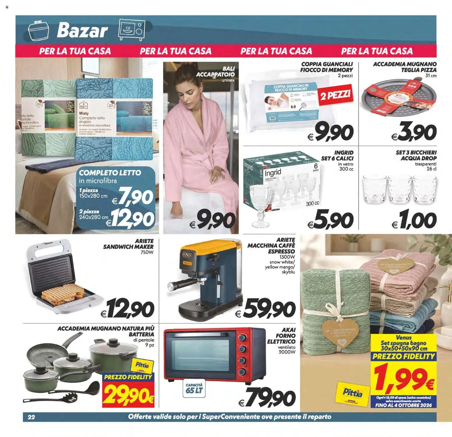 Volantino SuperConveniente del 11/09/2026 | Pagina: 22 | Prodotti: Spugna, Pizza, Bagno, Federa