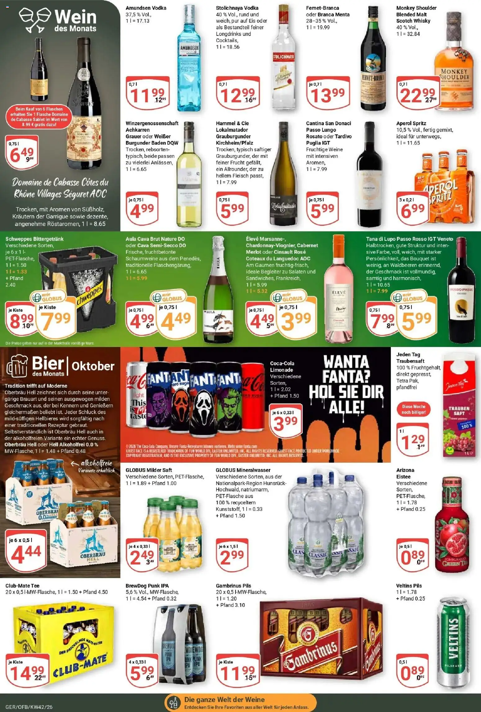 Globus Prospekt Gera (ab 12.10.2026) » Angebote online | Seite: 19 | Produkte: Fanta, Schweppes, Aperol, Vodka