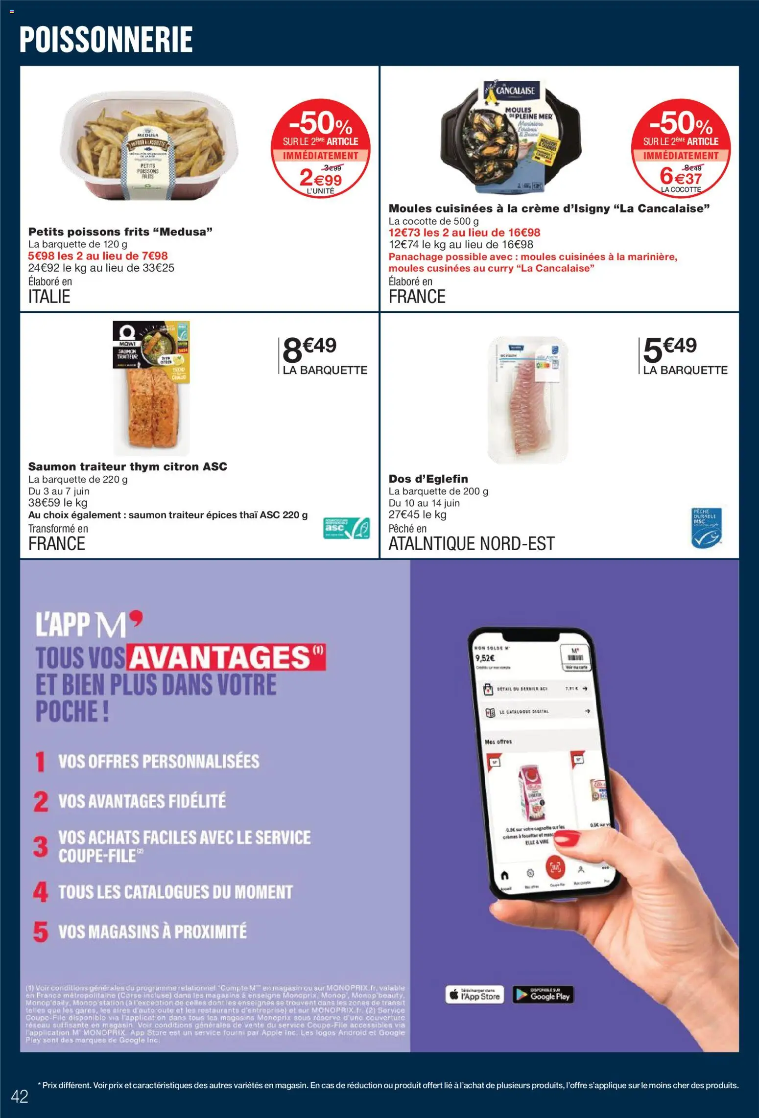 {H1} | Page: 42 | Produits: Pêche, Dos d'églefin, Couverture, Saumon