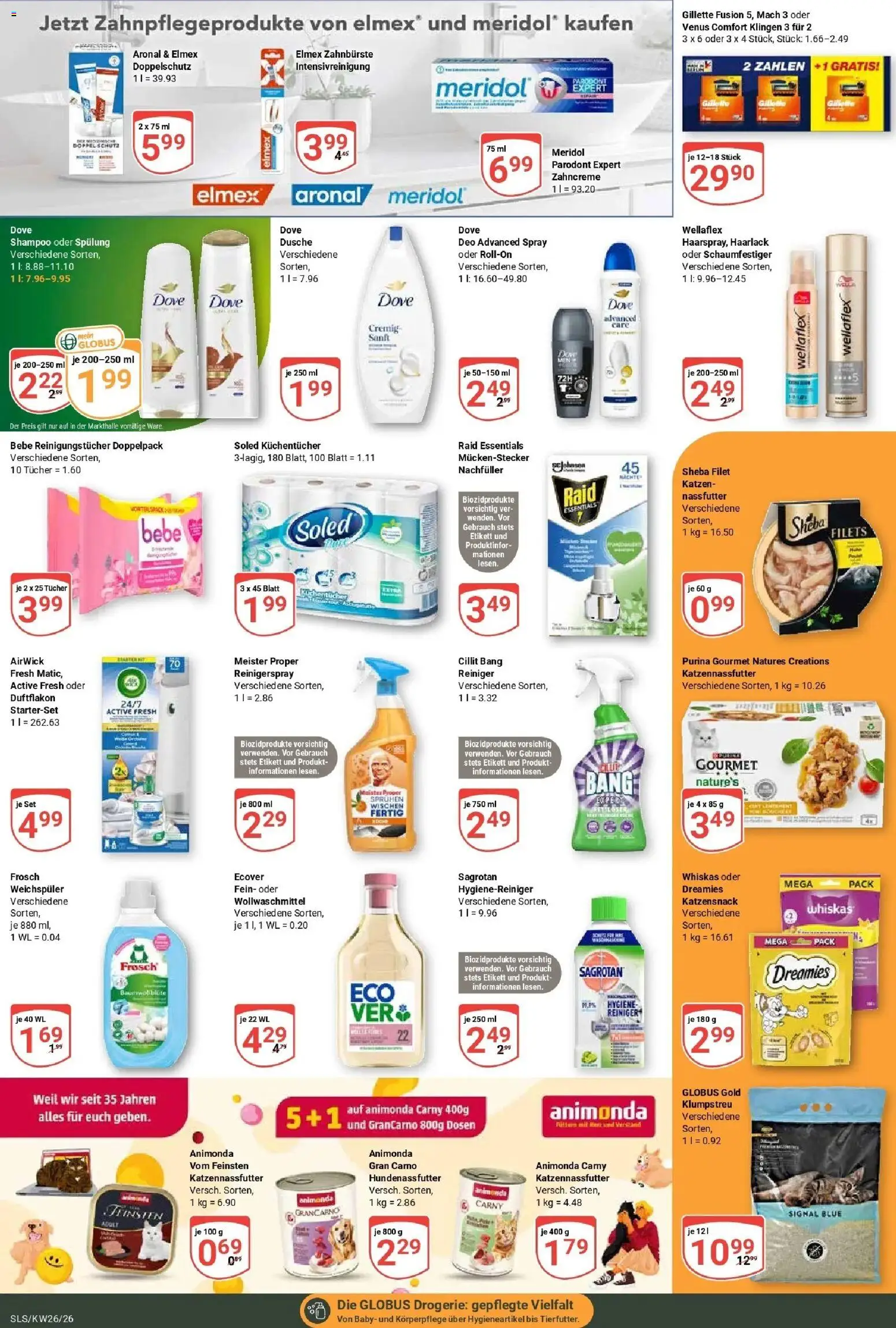 Globus Prospekt Saarlouis – gültig ab 21.06.2026 | Seite: 22 | Produkte: Sheba, Spülung, Zahnbürste, Weichspüler
