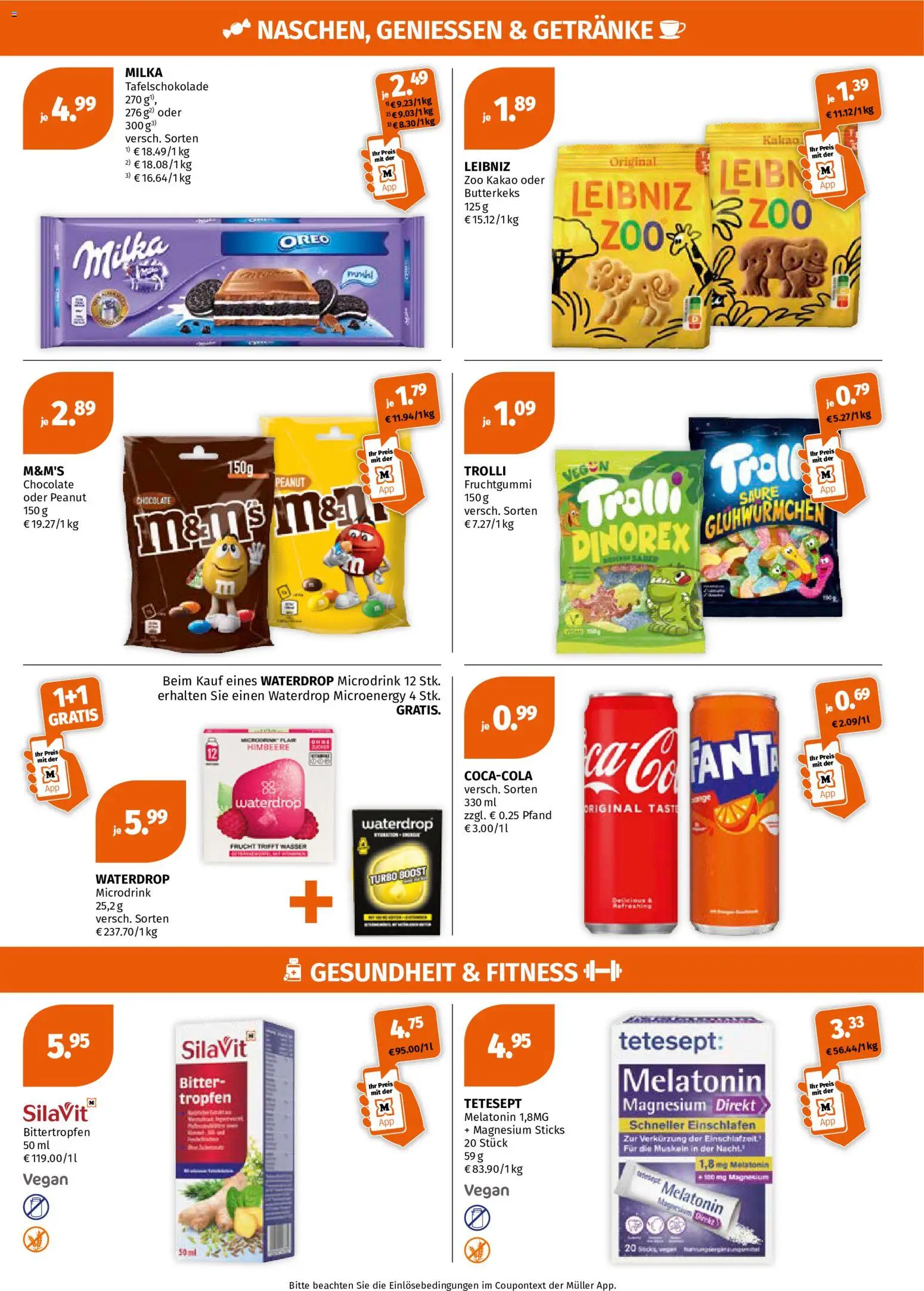 Müller Prospekt – gültig ab 21.09.2026 | Seite: 7 | Produkte: M&M's, Milka, Wasser, Himbeere