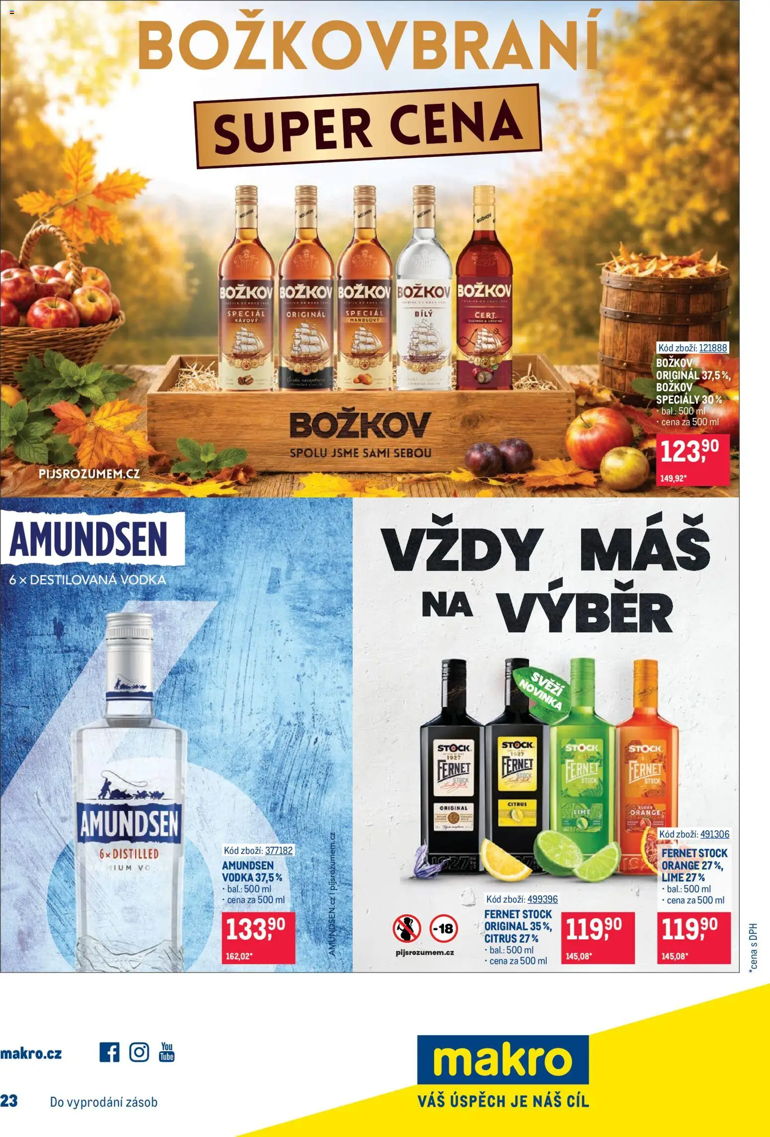 Makro leták - Maloobchod od 21.10.2026 | Strana: 18 | Produkty: Fernet Stock, Vodka, Fernet, Božkov