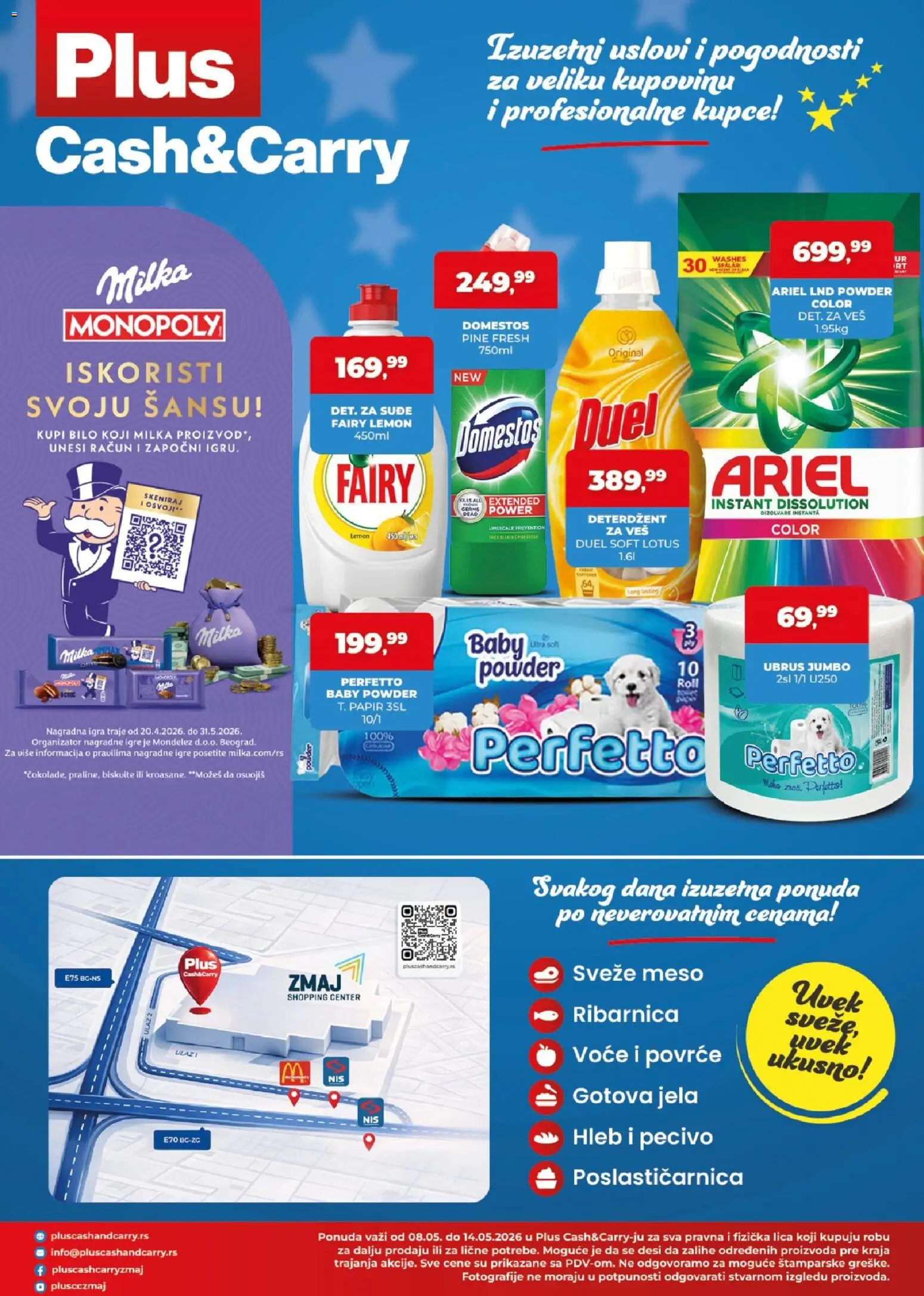 Plus Cash & Carry katalog - važi od 08.05.2026 | Strana: 4 | Proizvode: Deterdžent, Milka, Hleb, Pecivo