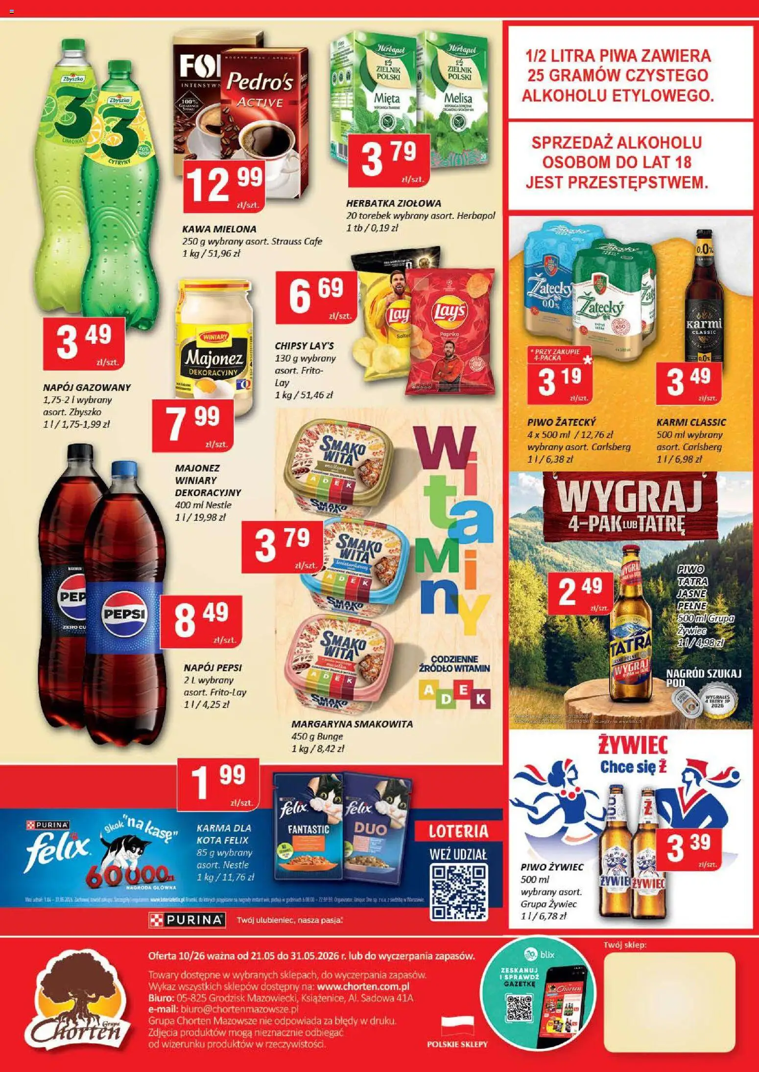 Chorten gazetka od 21.05.2026 | Strona: 2 | Produkty: Mięta, Majonez winiary, Margaryna, Piwo