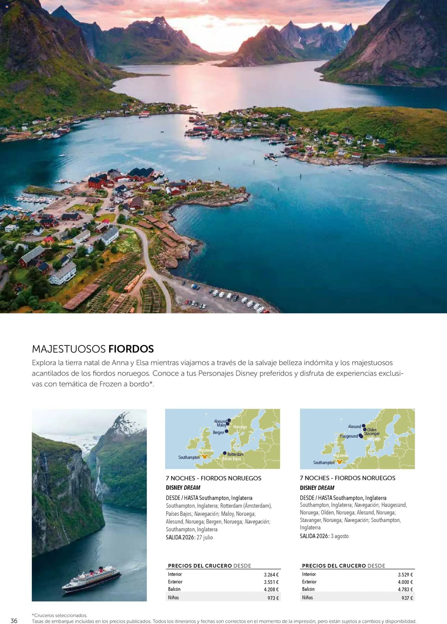 Viajes El Corte Inglés Disney Cruise Line │ válido desde el 07.04.2026 | Página: 36