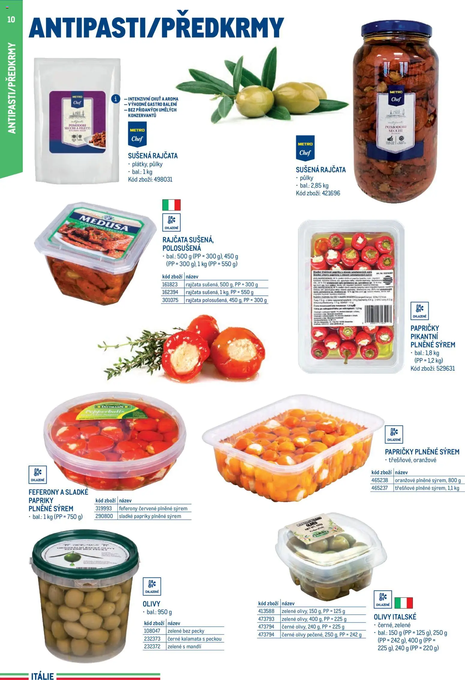 Makro leták - Itálie od 15.05.2026 | Strana: 10 | Produkty: Rajčata, Olivy, Sušená rajčata