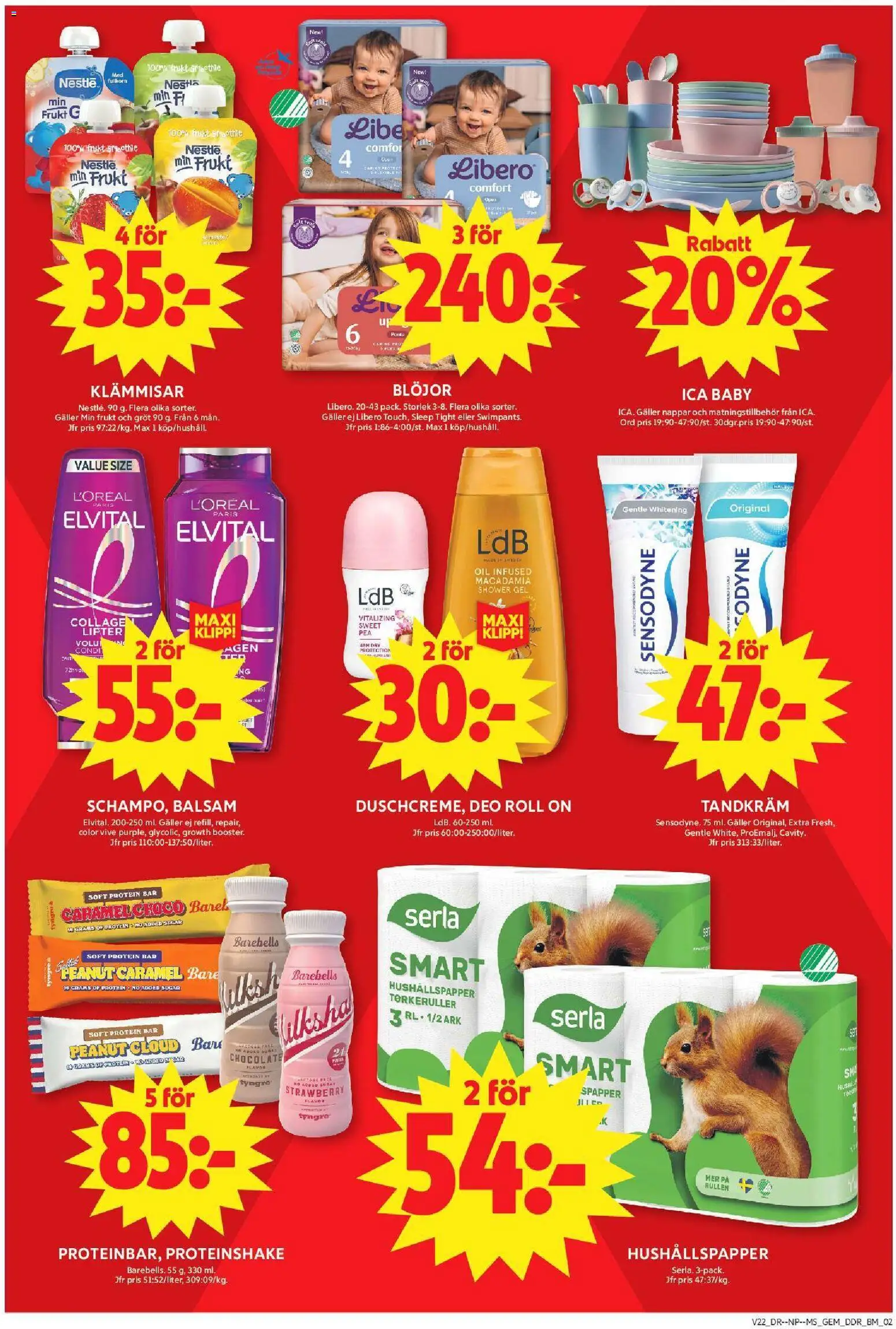 ICA Maxi reklamblad aktuell från 25.05.2026 | Sida: 9 | Produkter: Tandkräm, Hushållspapper, Galler, Blöjor