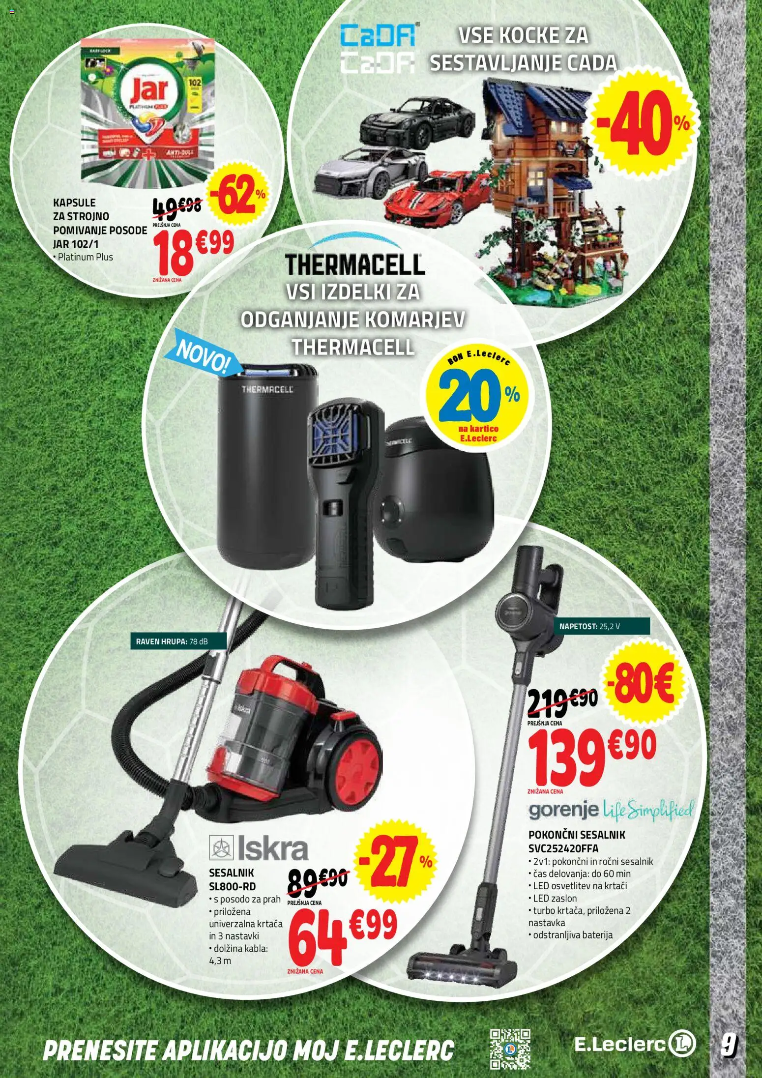 Novi E.leclerc katalog ponudbe – veljaven od 17.06.2026 | Stran: 9 | Izdelki: Baterija, Krtaca, Sesalnik