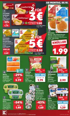 Kaufland Prospekt Leipzig ab 05.10.2026 gültig | Seite: 3 | Produkte: Hahnchen, Butter, Gouda, Burger