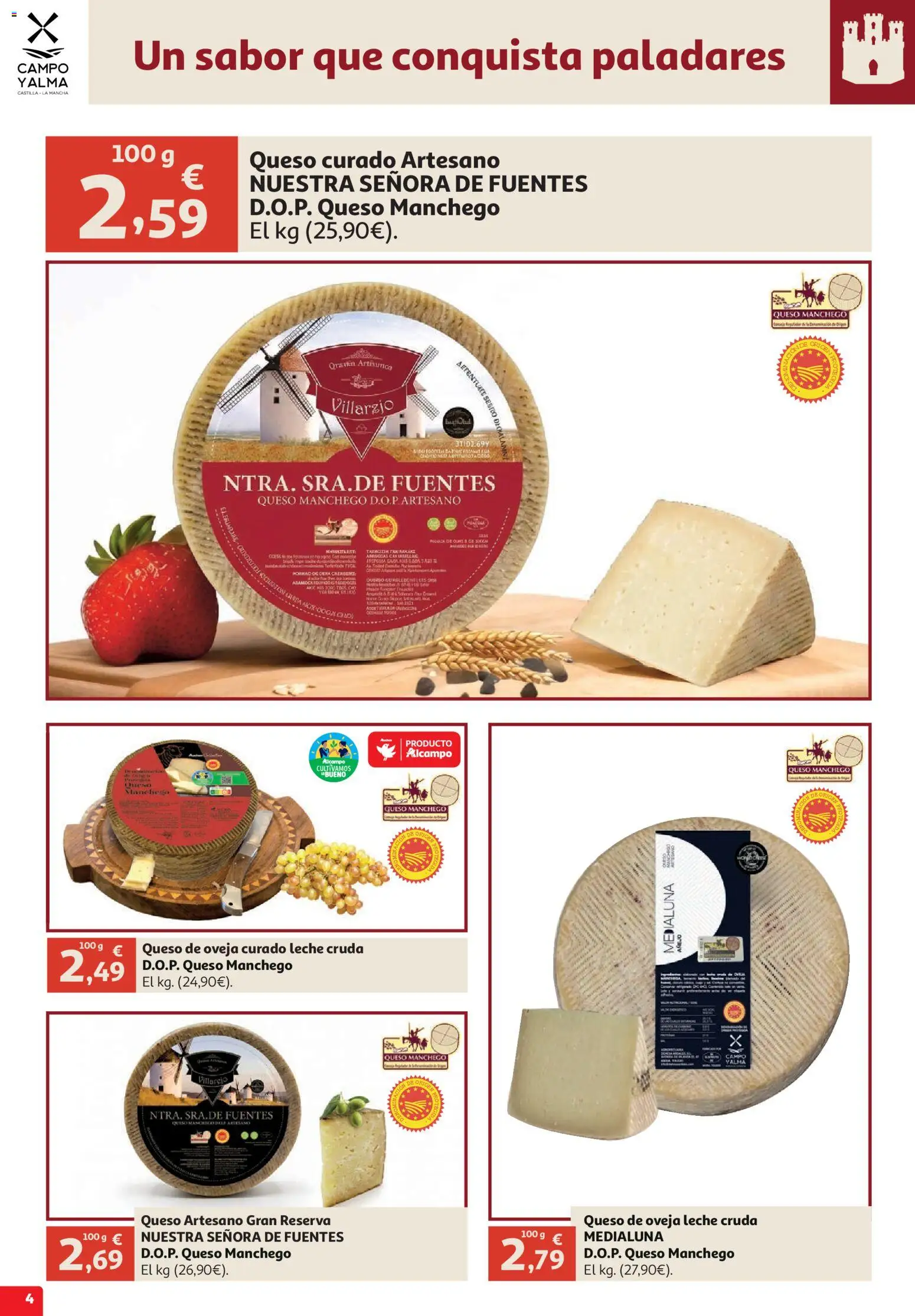 Alcampo Campo y Alma │ válido desde el 09/10/2026 | Página: 4 | Productos: Queso de oveja, Leche, Queso, Queso curado