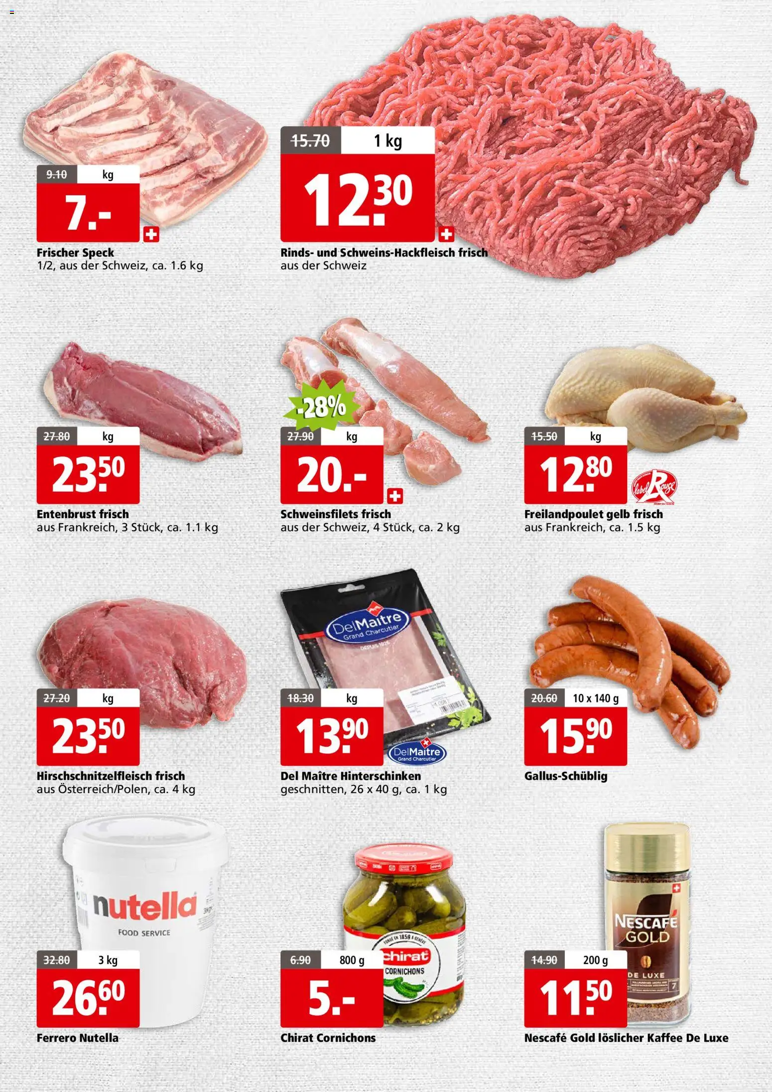 Aligro aktionen Business Chavannes, Matran, Genf, Sitten – gültig ab 19.10.2026 | Seite: 3 | Produkte: Nutella, Entenbrust, Kaffee