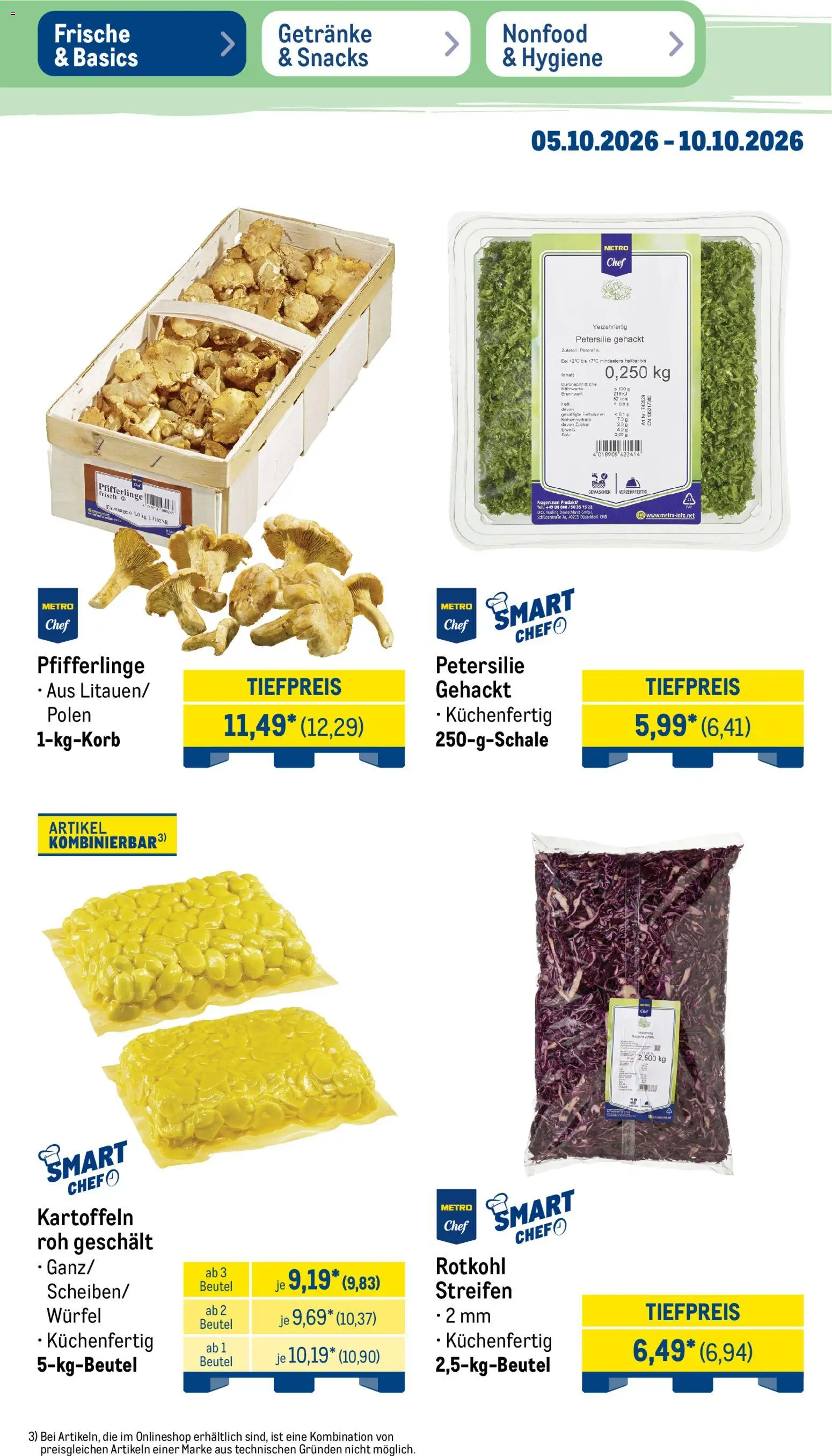 Metro Prospekt – gültig ab 05.10.2026 | Seite: 11 | Produkte: Rotkohl, Kartoffeln, Zucker, Petersilie