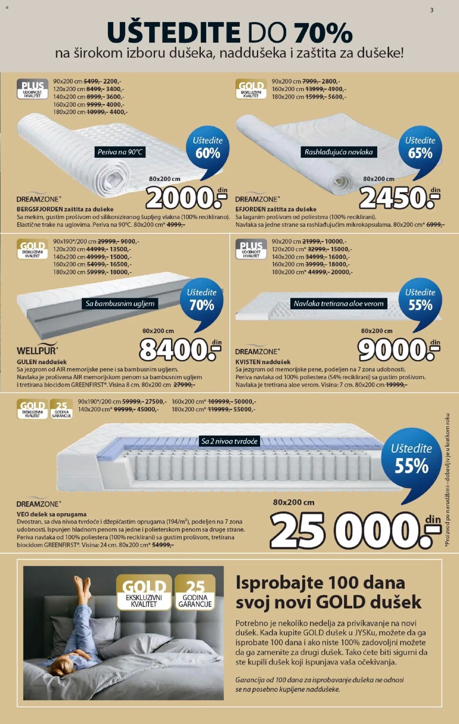 Jysk katalog - važi od 09.10.2026 | Strana: 3 | Proizvode: Dušek, Wellpur