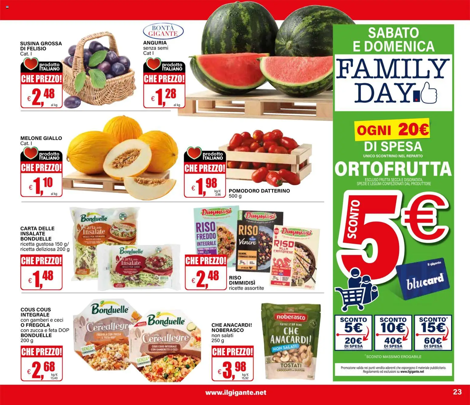 Volantino Il Gigante del 13/08/2026 | Pagina: 23 | Prodotti: Legumi, Anacardi, Cous cous, Gamberetti