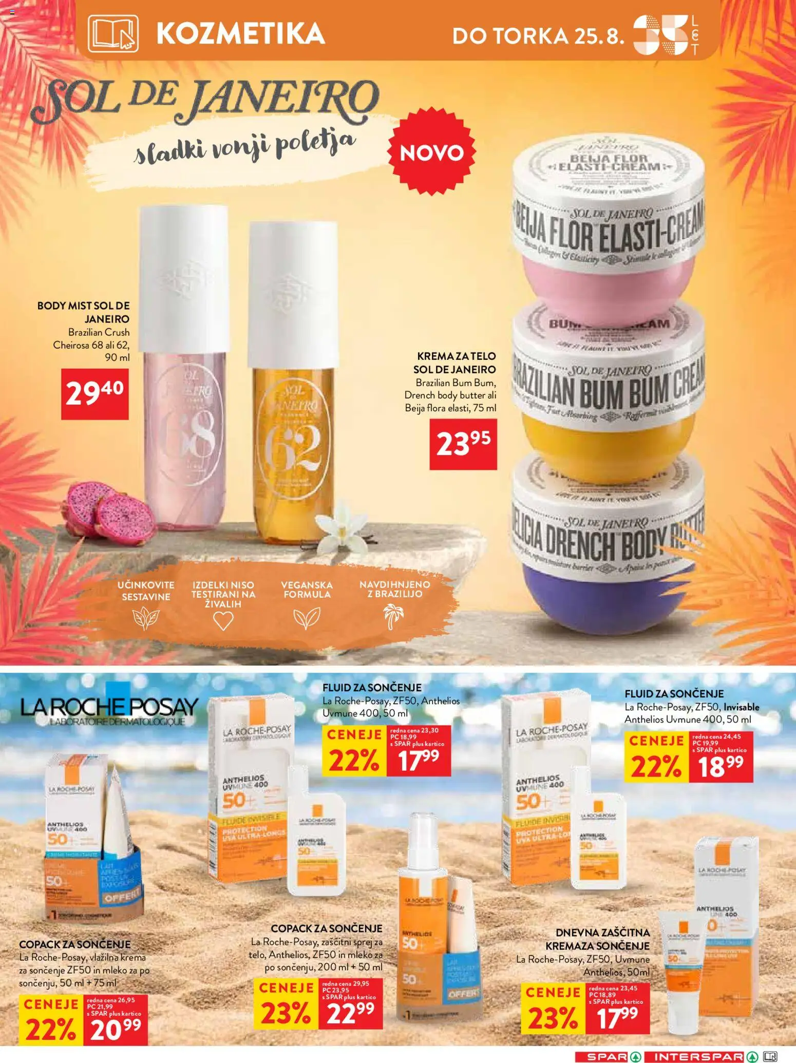 Novi Spar katalog ponudbe – veljaven od 19.08.2026 | Stran: 35 | Izdelki: Krema, Mleko, Krema za soncenje, Sol