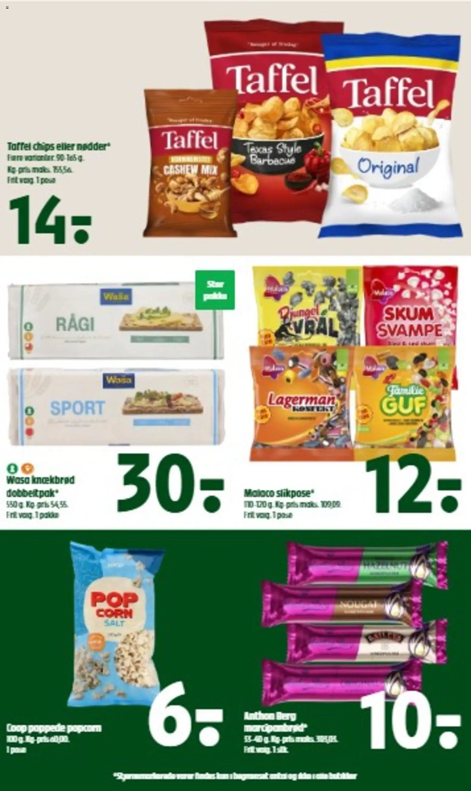 Coop 365 tilbudsavis – gyldig fra 24/09/2026 | Side: 19 | Produkter: Svampe, Chips, Knækbrød, Nougat