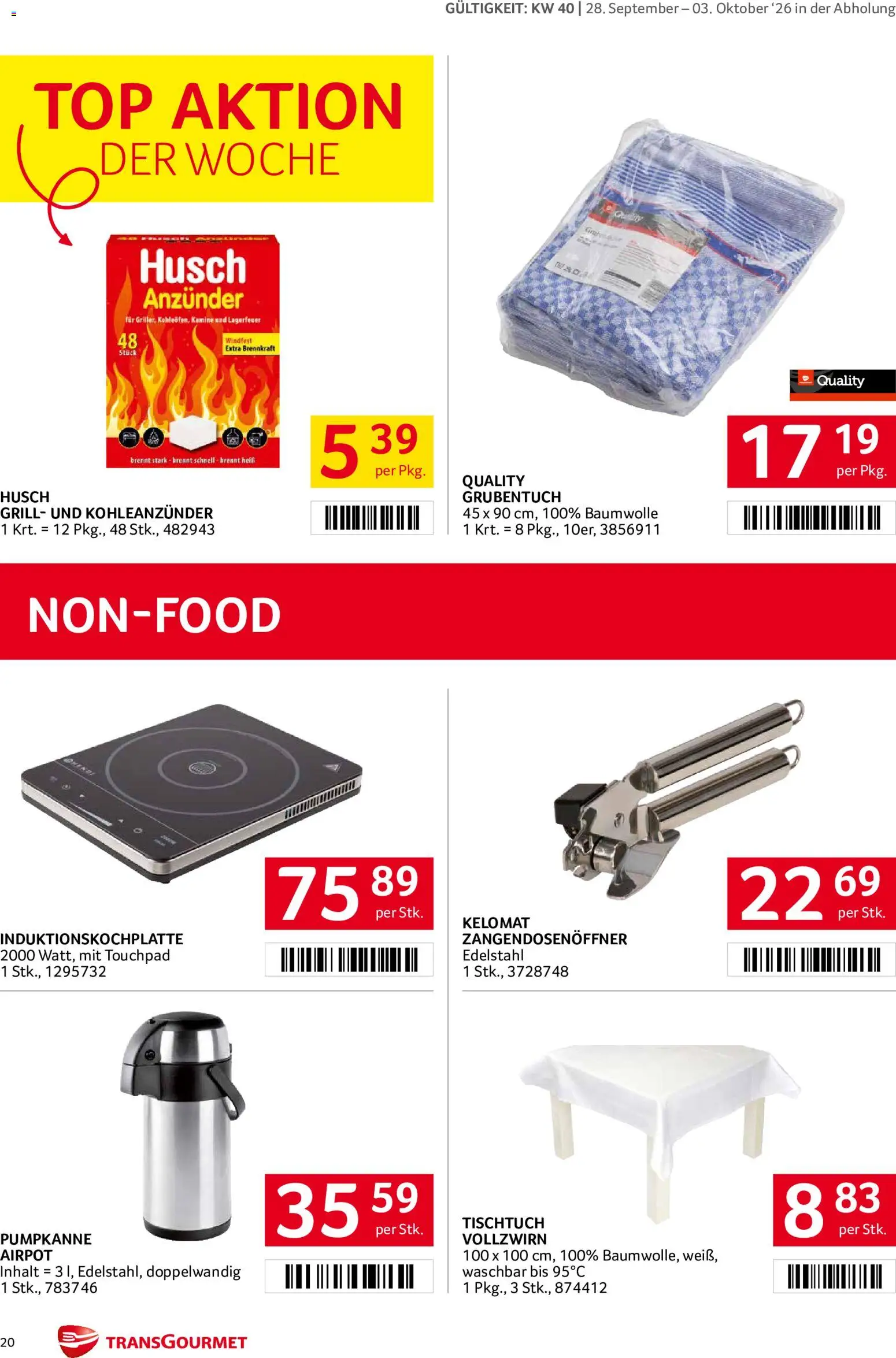 Transgourmet Flugblatt gültig ab 28.09.2026 | Seite: 20