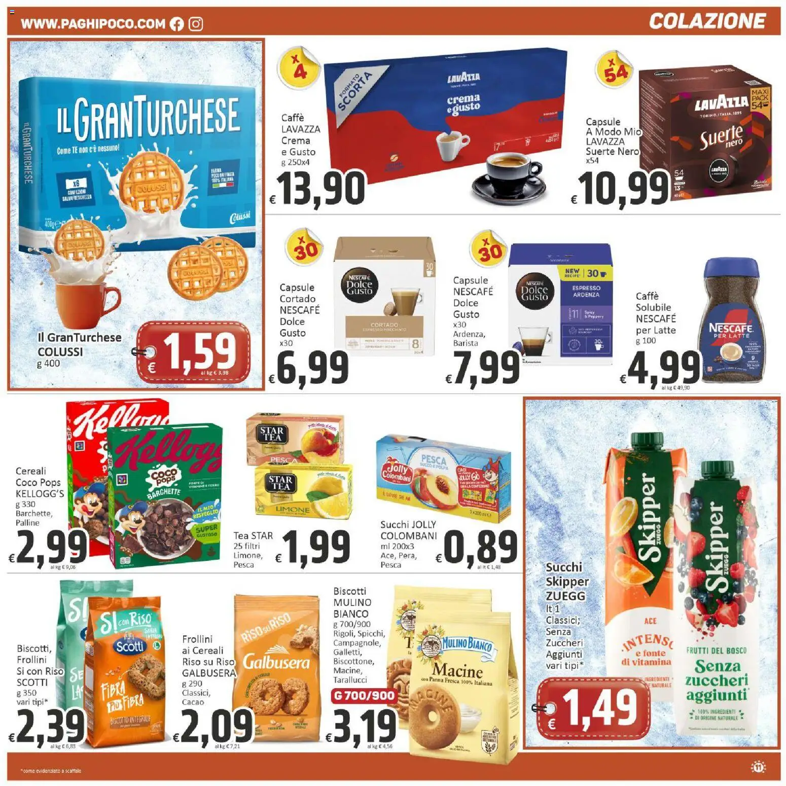 Volantino Paghi Poco del 30/06/2026 | Pagina: 11 | Prodotti: Crema, Riso, Cereali, Latte
