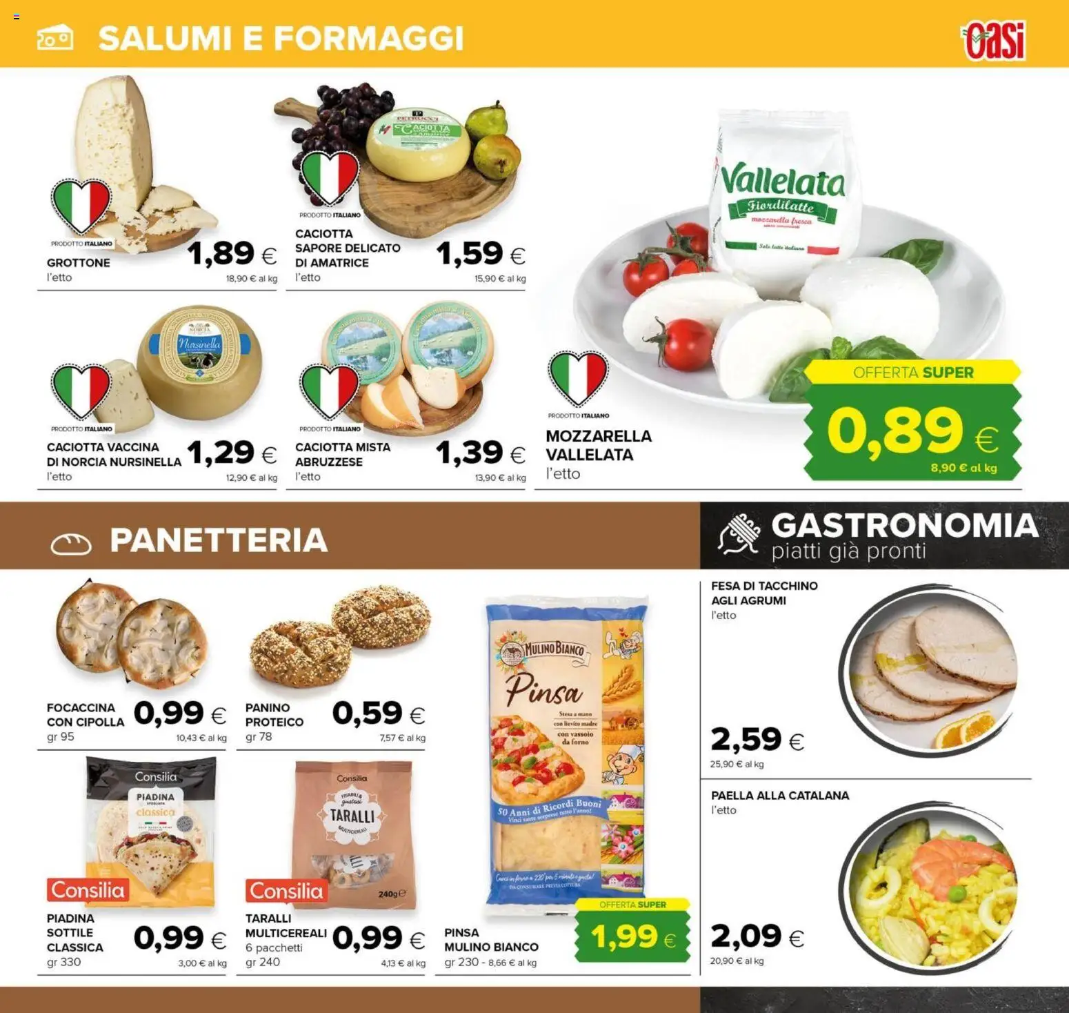 Volantino Oasi del 29/07/2026 | Pagina: 9 | Prodotti: Tacchino, Mozzarella, Agrumi, Taralli