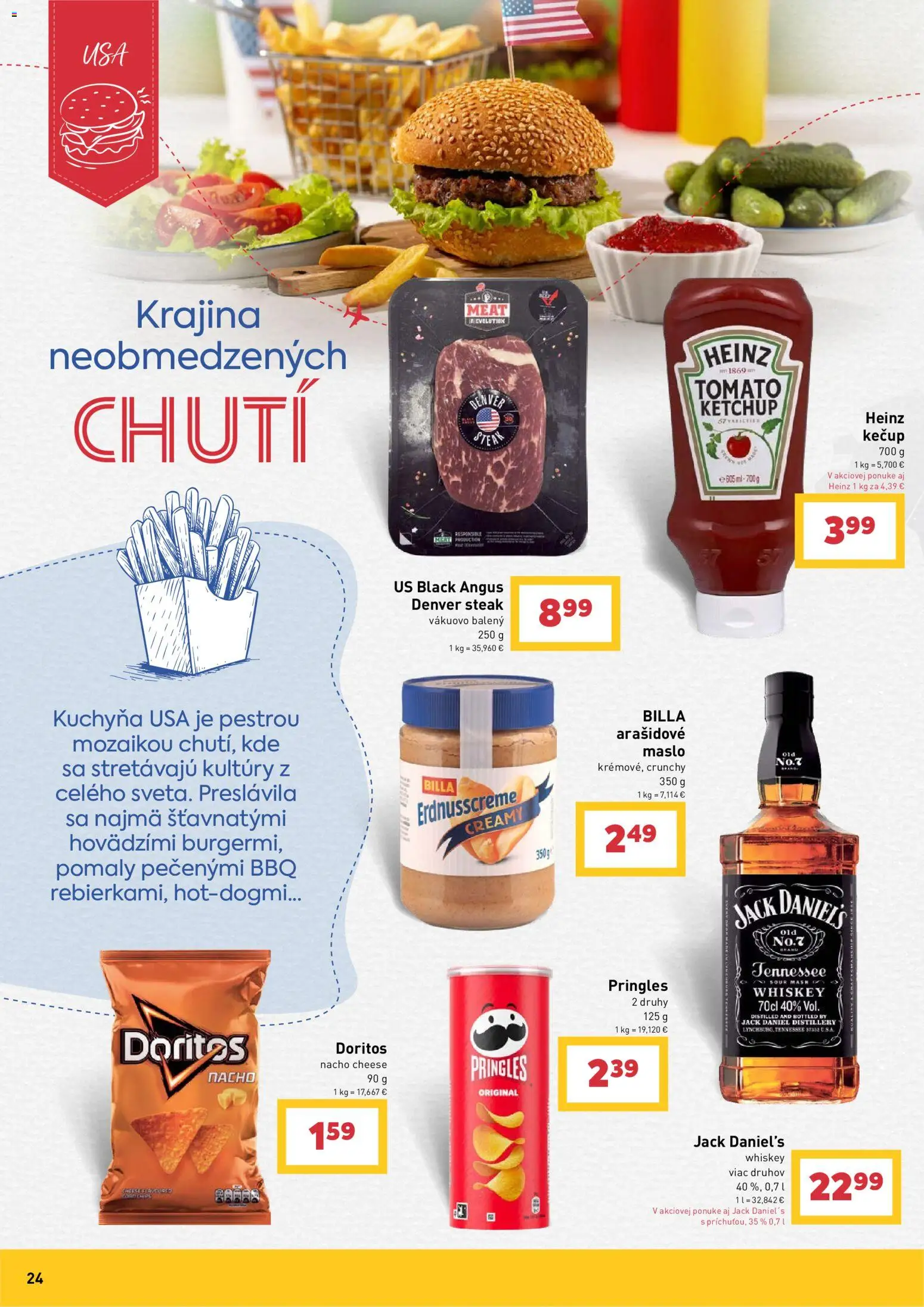 Nové Billa akcie – leták je platný od 29.07.2026 | Strana: 24 | Produkty: Kuchyňa, Maslo, Pringles, Kečup