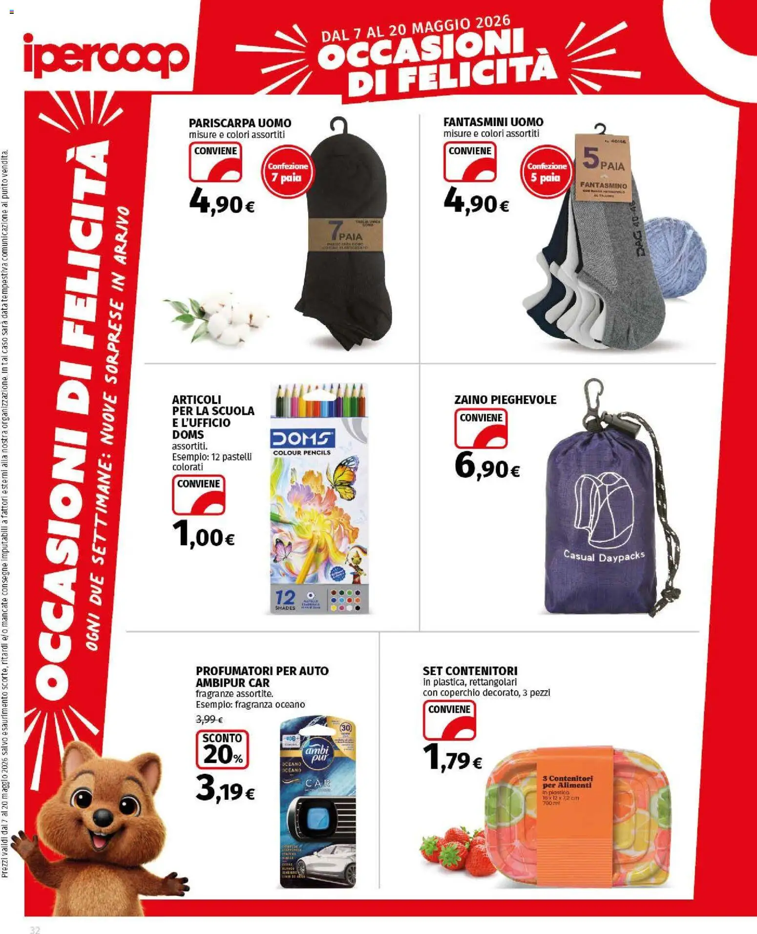Volantino Ipercoop del 07.05.2026 | Pagina: 32 | Prodotti: Fantasmini, Data, Pastelli, Fragranza