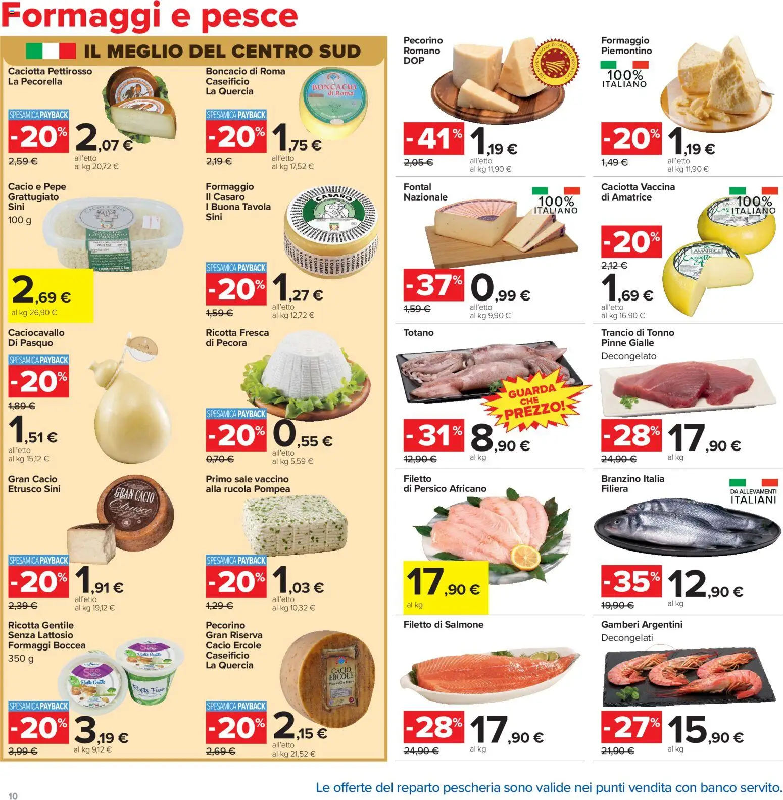 Volantino Carrefour del 13/07/2026 | Pagina: 10 | Prodotti: Pesce, Branzino, Pepe, Pinne