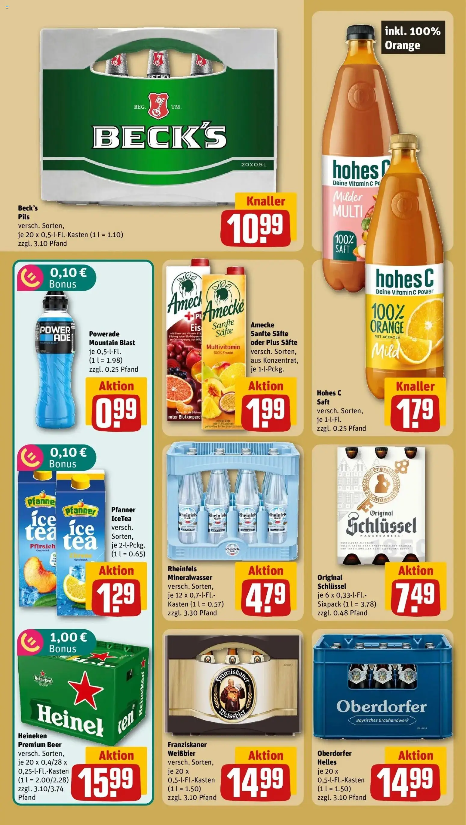 REWE Prospekt ab 31.08.2026 zum Blättern » Angebote | Seite: 16 | Produkte: Pils, Heineken, Hohes c, Saft