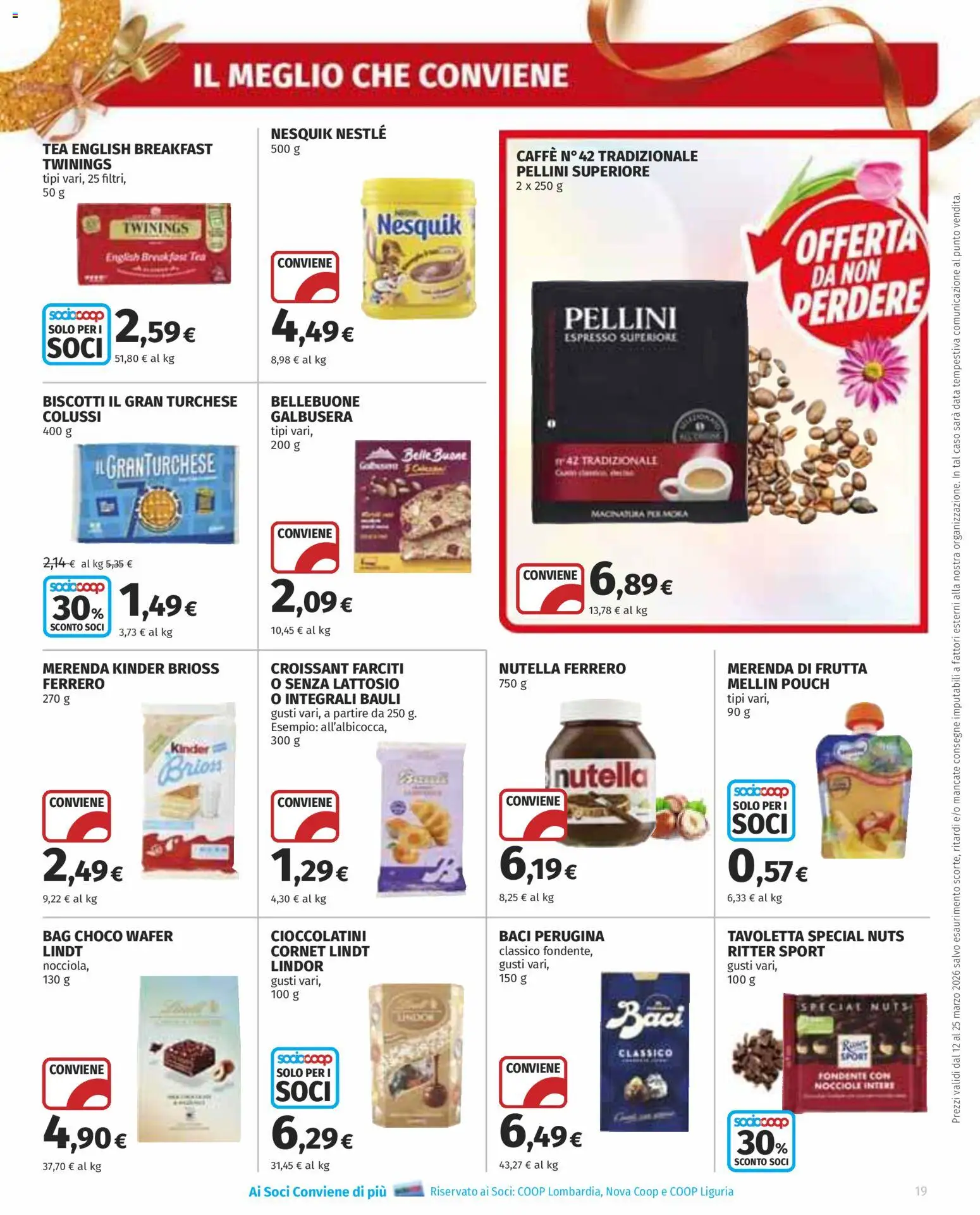 Volantino COOP del 12.03.2026 | Pagina: 19 | Prodotti: Biscotti, Frutta, Nutella, Cioccolatini