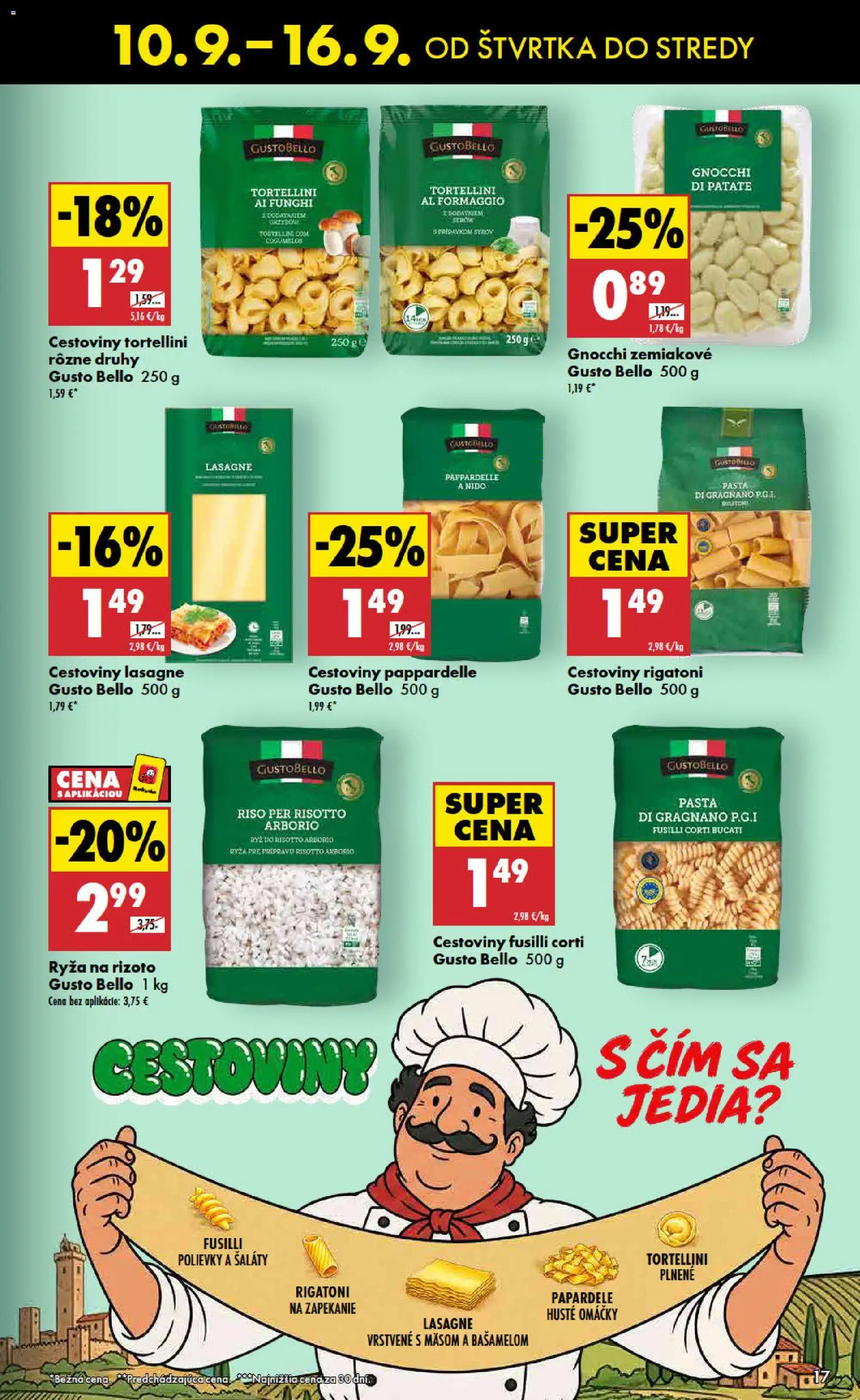 Nové Biedronka akcie – leták je platný od 10.09.2026 | Strana: 17 | Produkty: Fusilli, Cestoviny, Gnocchi, Lasagne