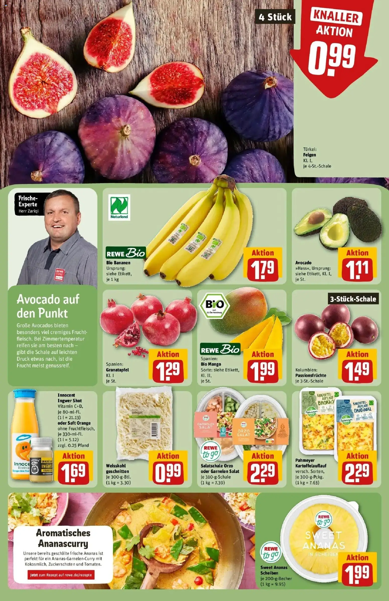 REWE Prospekt ab 28.09.2026 zum Blättern » Angebote | Seite: 12 | Produkte: Granatapfel, Bananen, Avocado, Mango