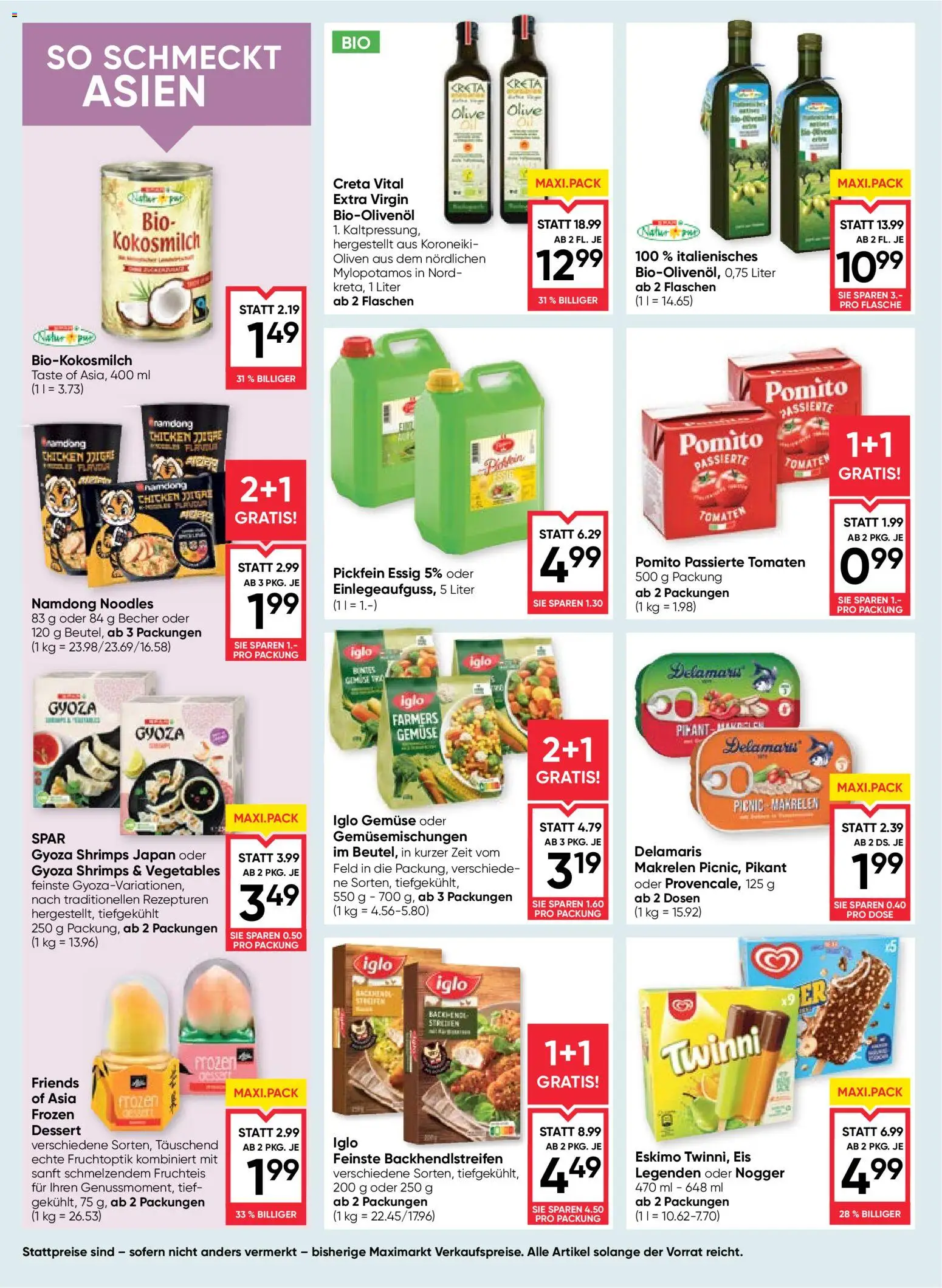 Maximarkt Flugblatt gültig ab 21.05.2026 | Seite: 10 | Produkte: Eis, Gemüse, Szeder, Tomaten