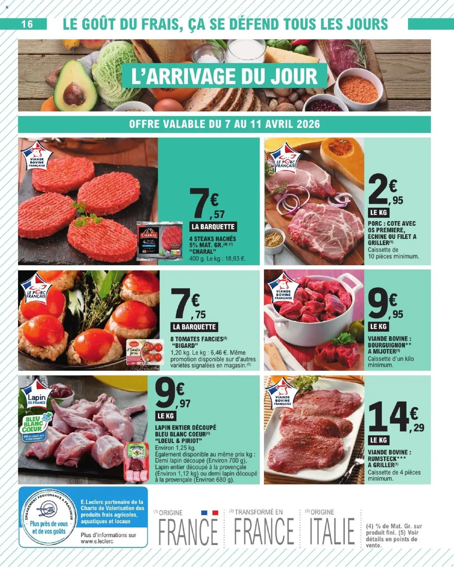 {H1} | Page: 16 | Produits: Lapin, Viande, Rumsteck, Tomates