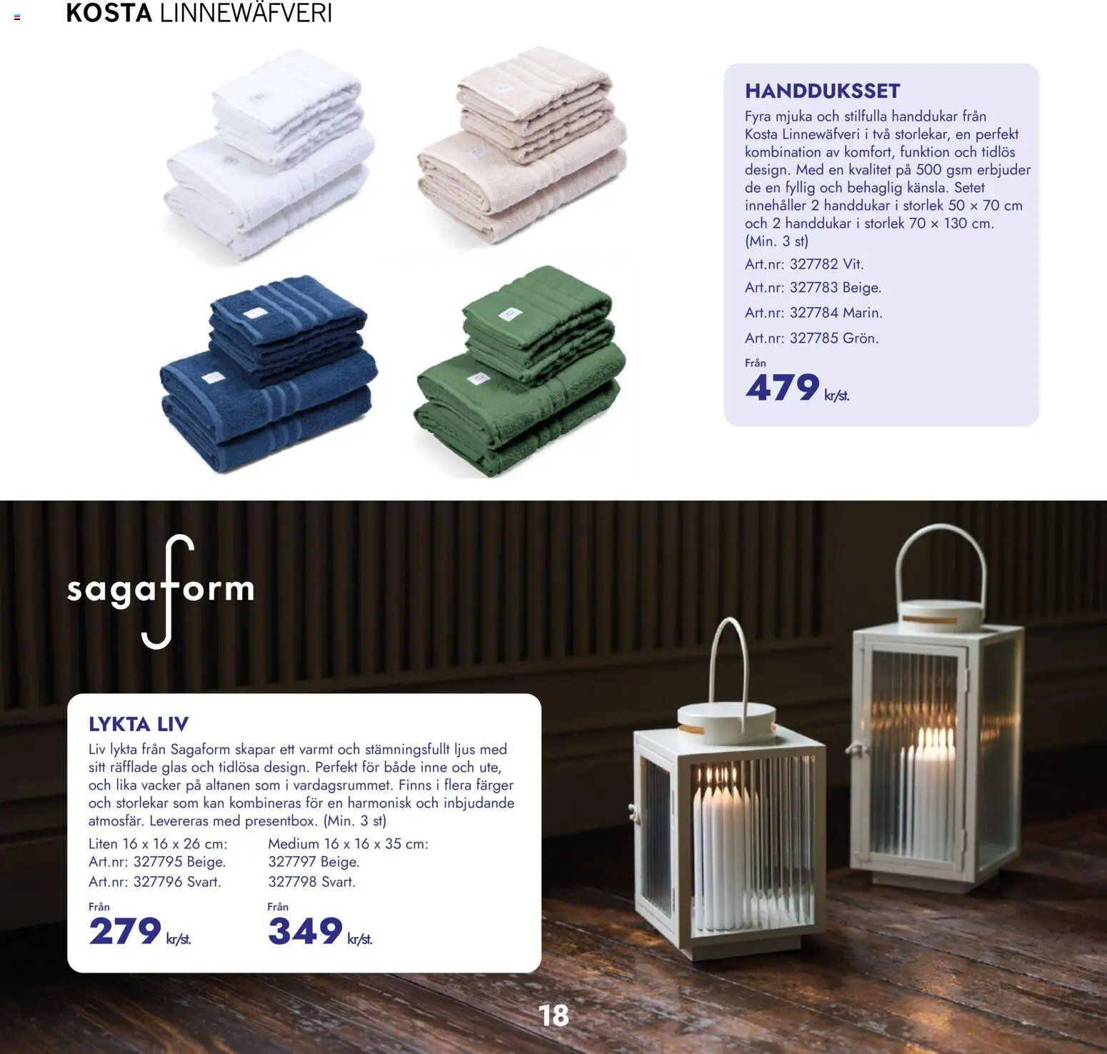 Lyreco reklamblad aktuell från 19/08/2026 | Sida: 18 | Produkter: Handduksset, Lykta, Handdukar, Glas